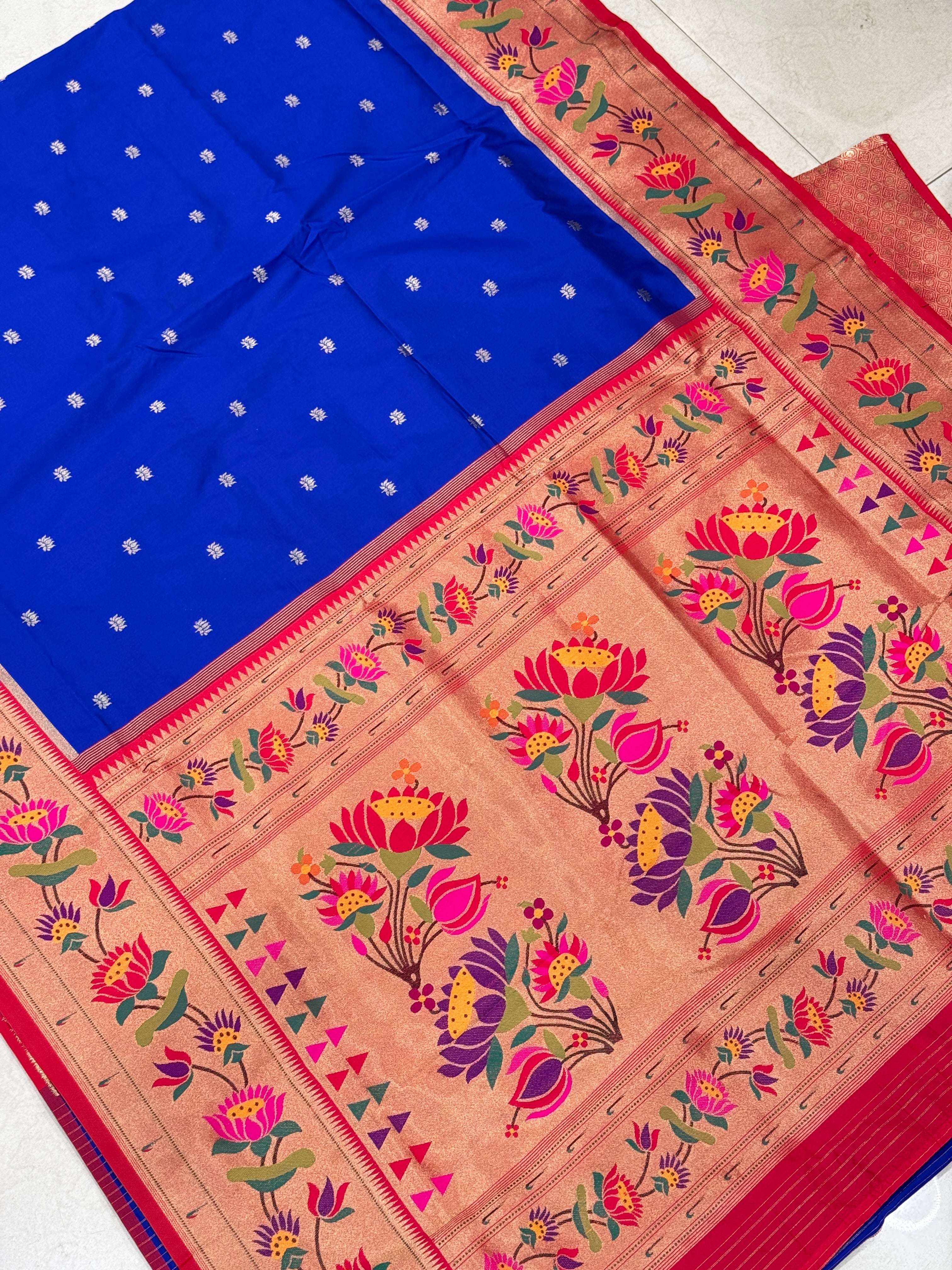 Royal Blue Paithani Silk Saree