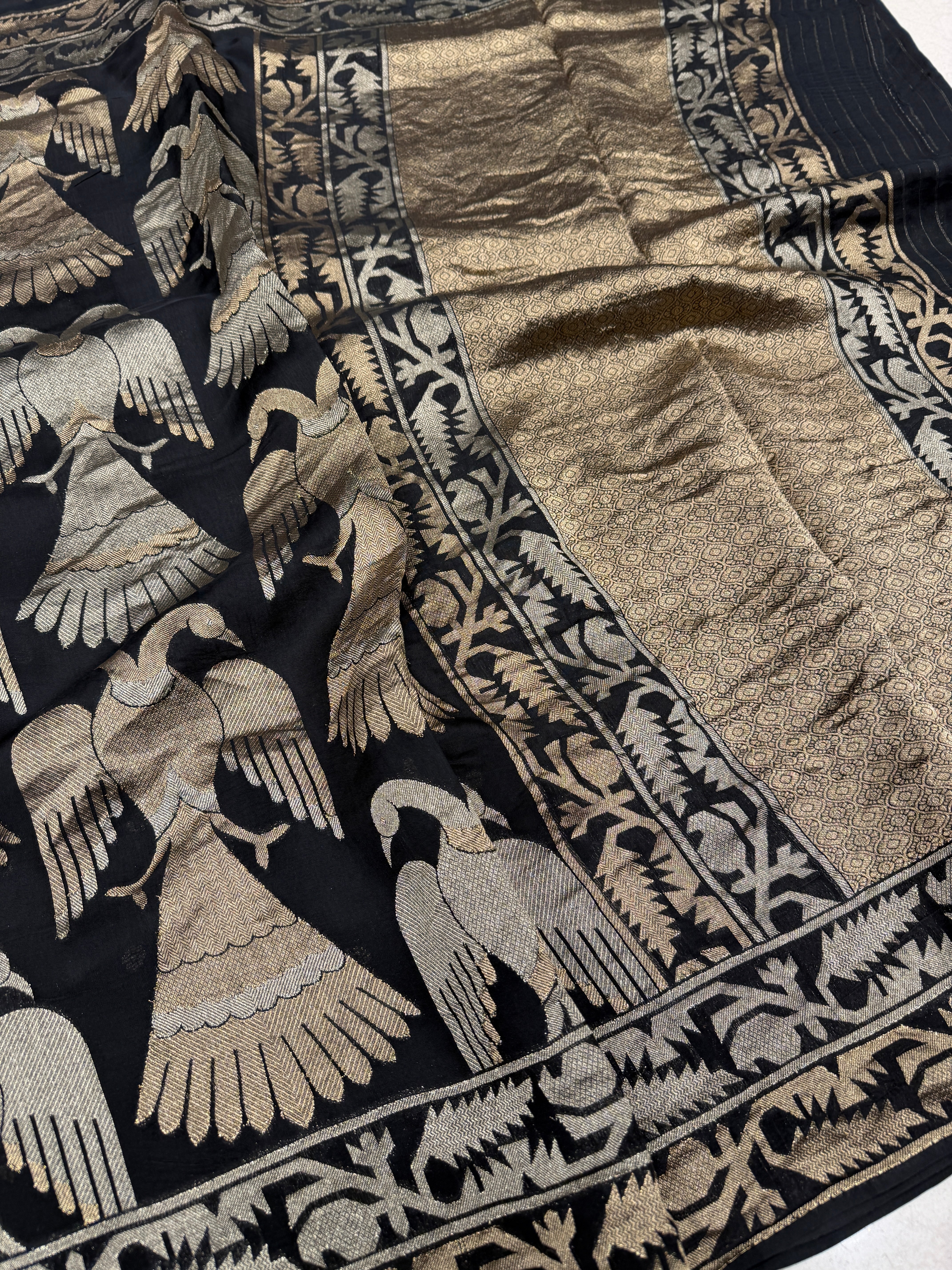 Black Eagle Nita Ambani Inspired Contemporary Banarasi Munga Saree