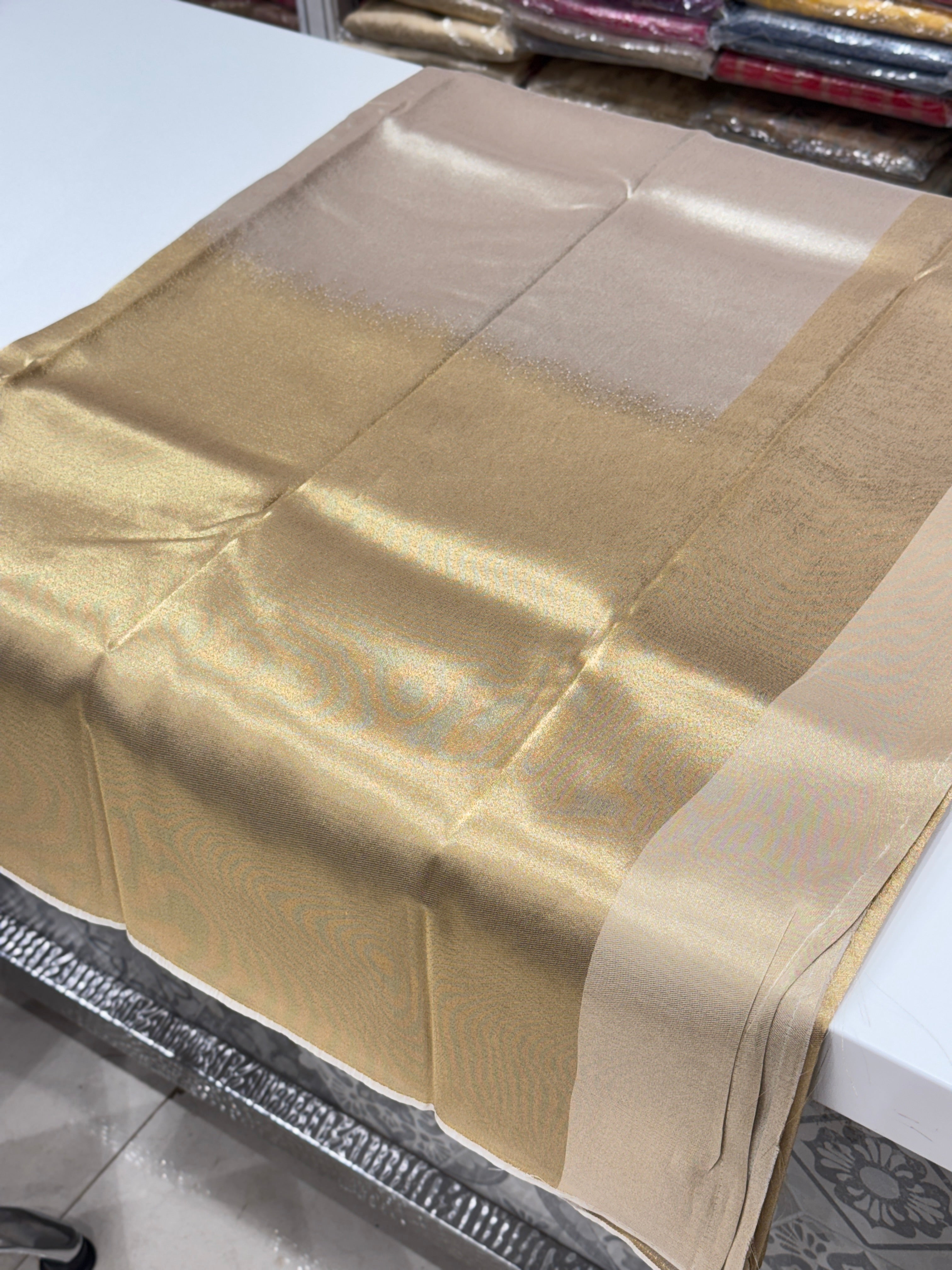 Silver Golden Tissue Weaved Saree