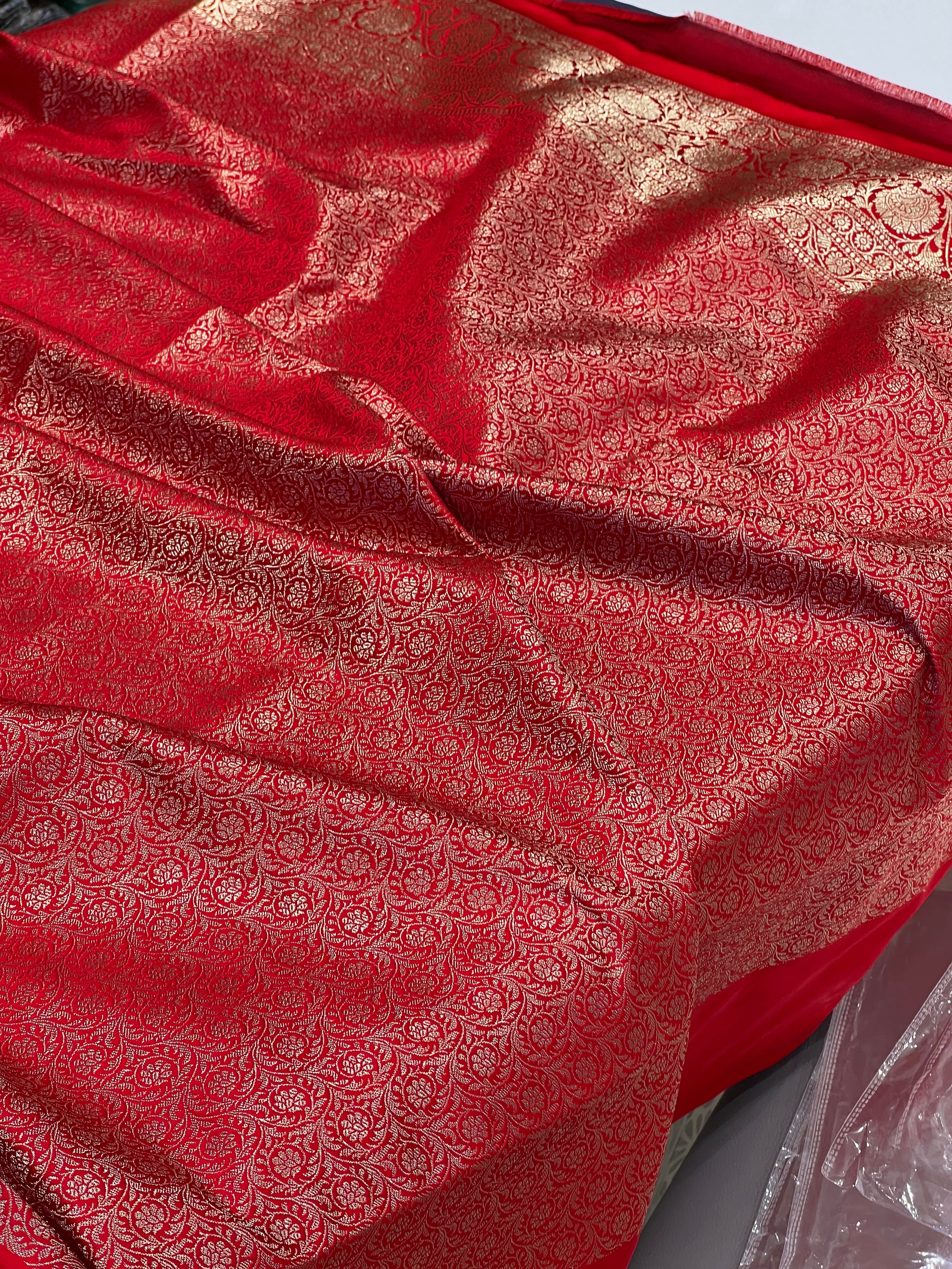 Red Banarasi Chand Butti Saree