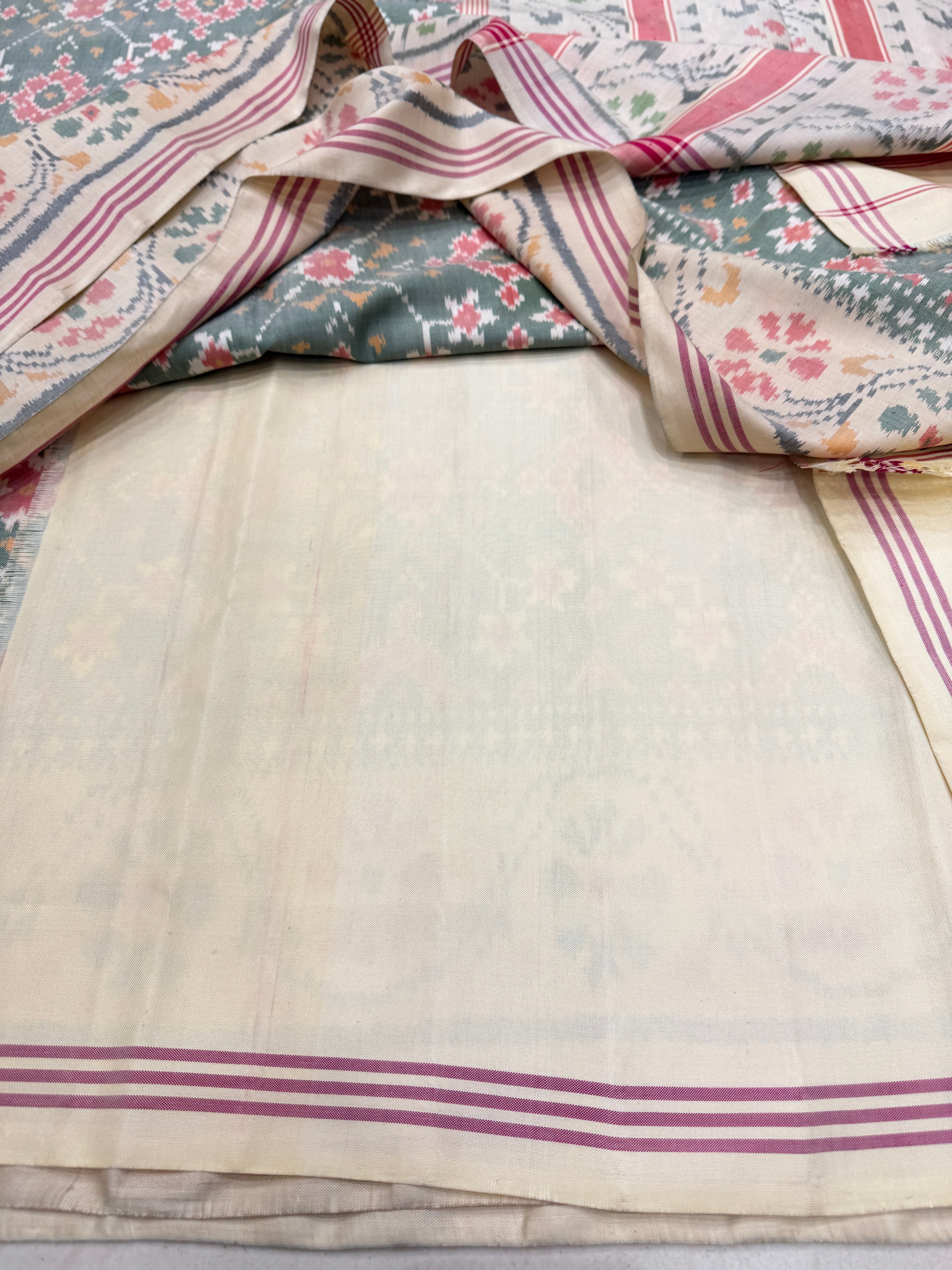Pastel Green Navratna Patan Patola Handloom Saree