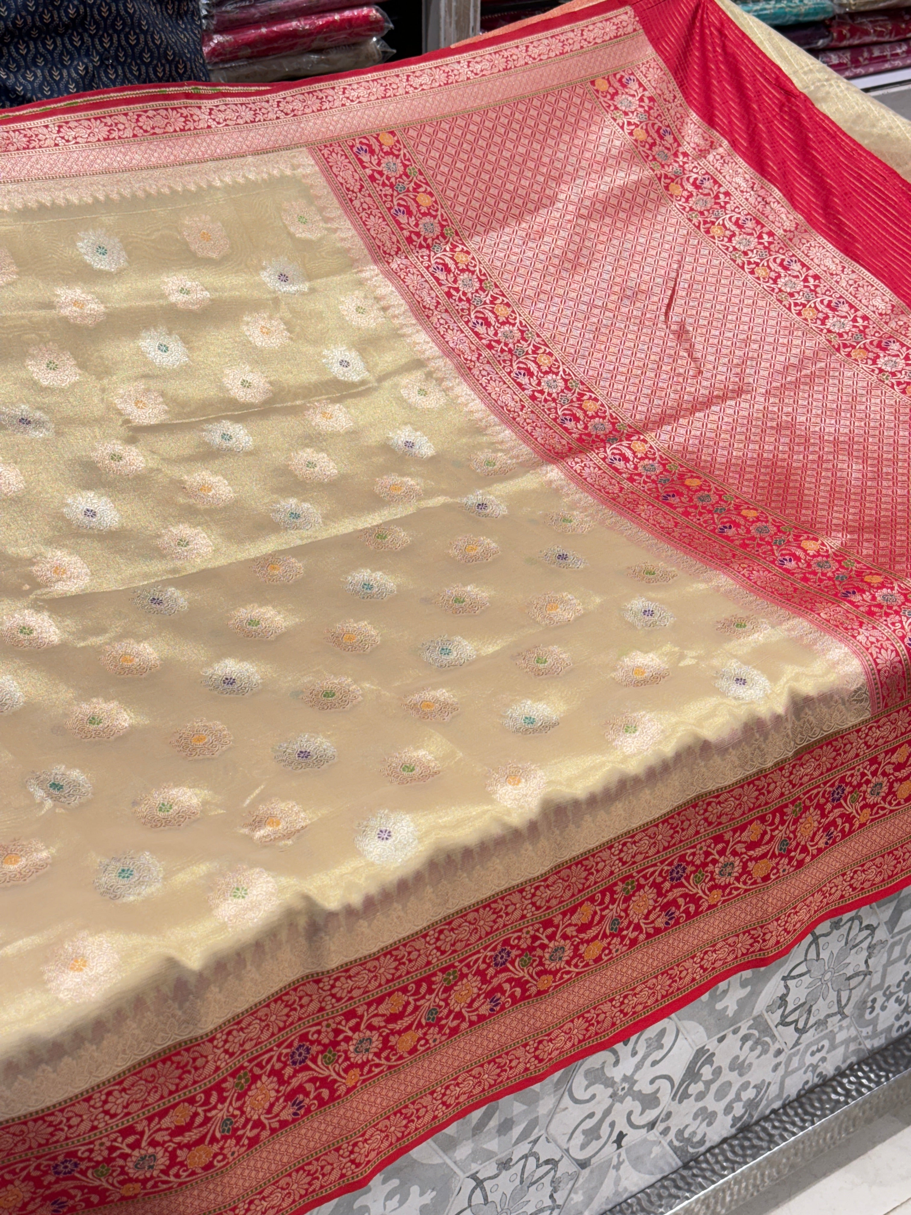 Banarasi Meena Tissue with Silk Border