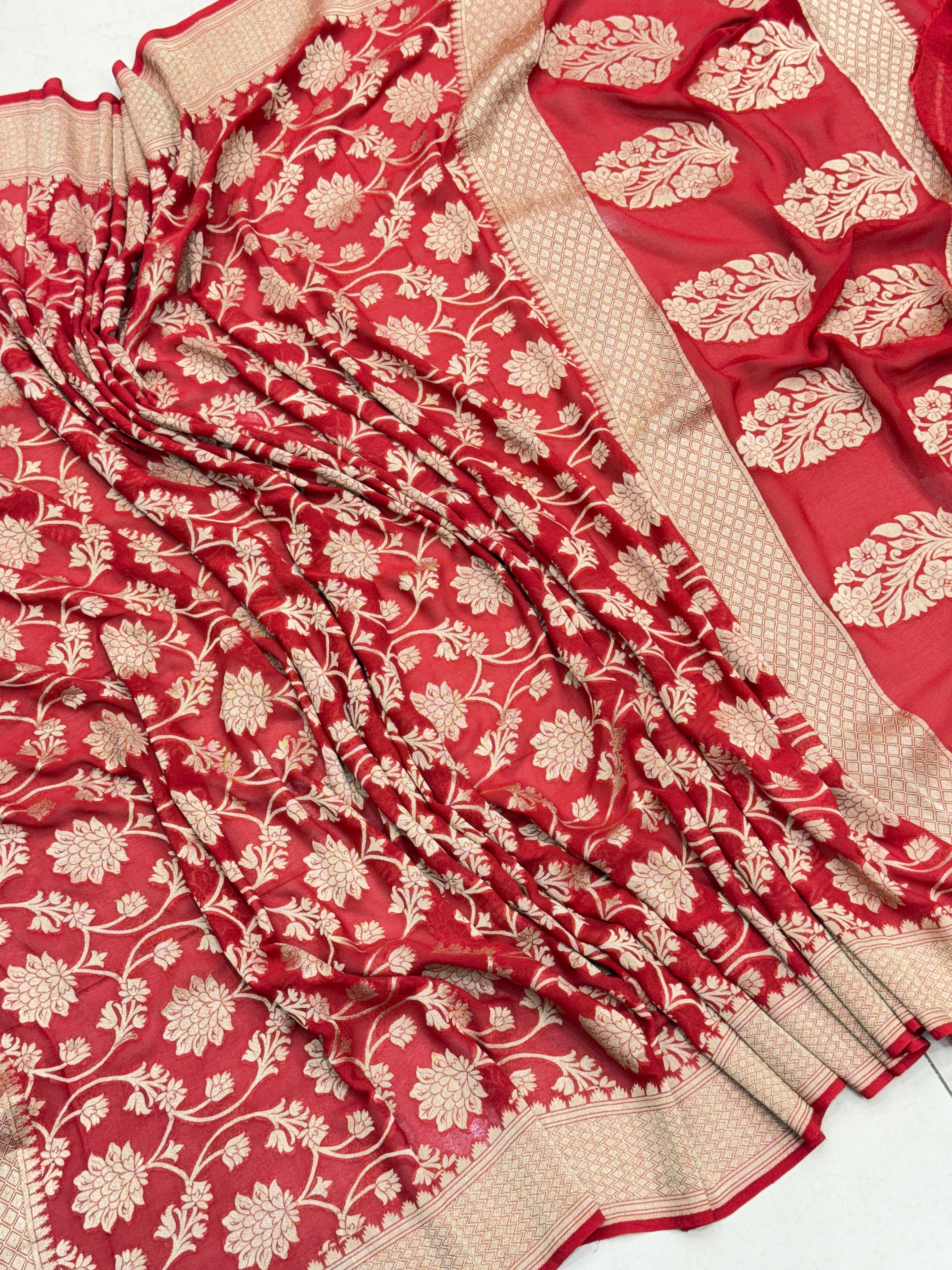Red Khaddi Georgette Dupatta