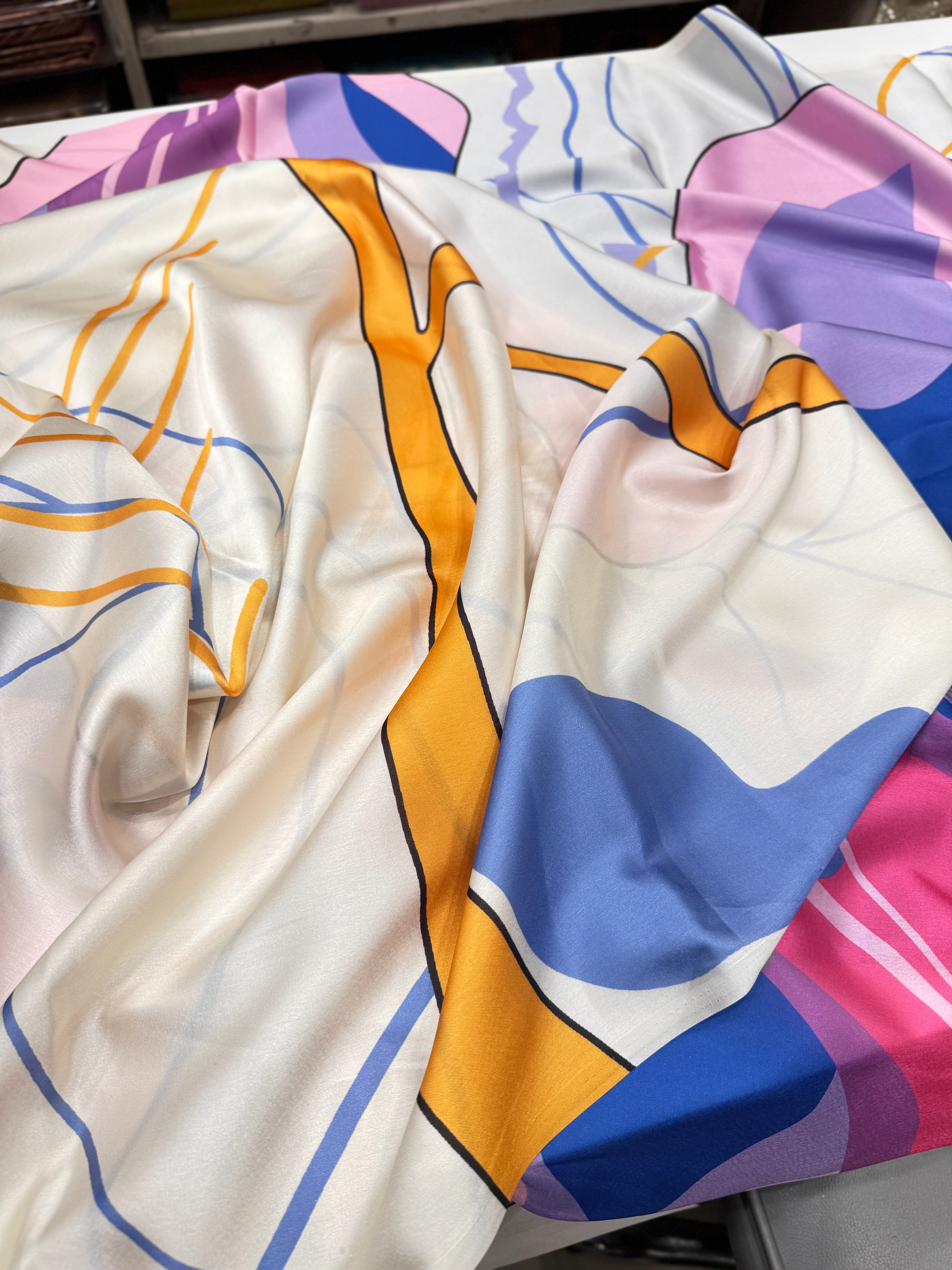 Cherry Blossom Inspire Printed Satin Silk Saree