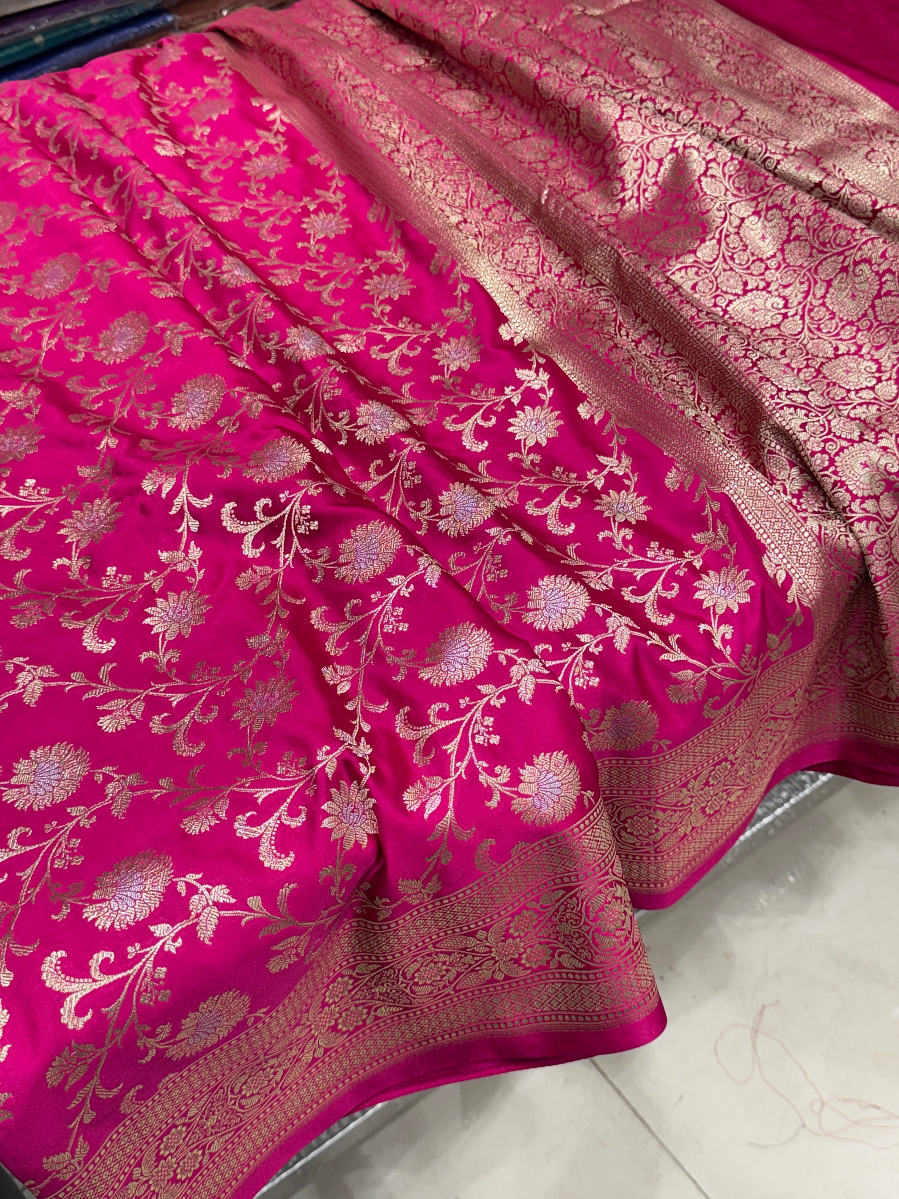 Rani Banarasi Silk Small Jaal Saree