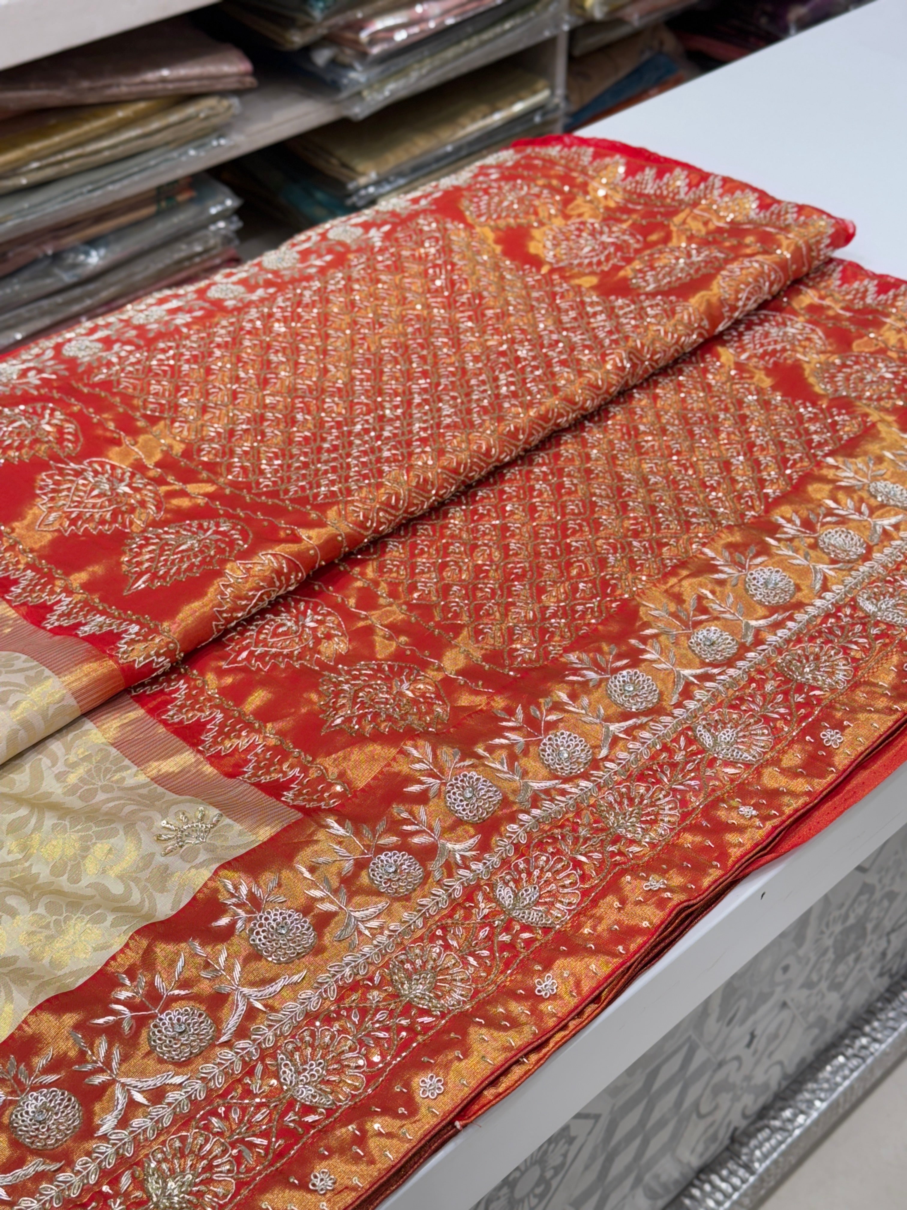 Handloom Kanjivaram Embroidered Saree