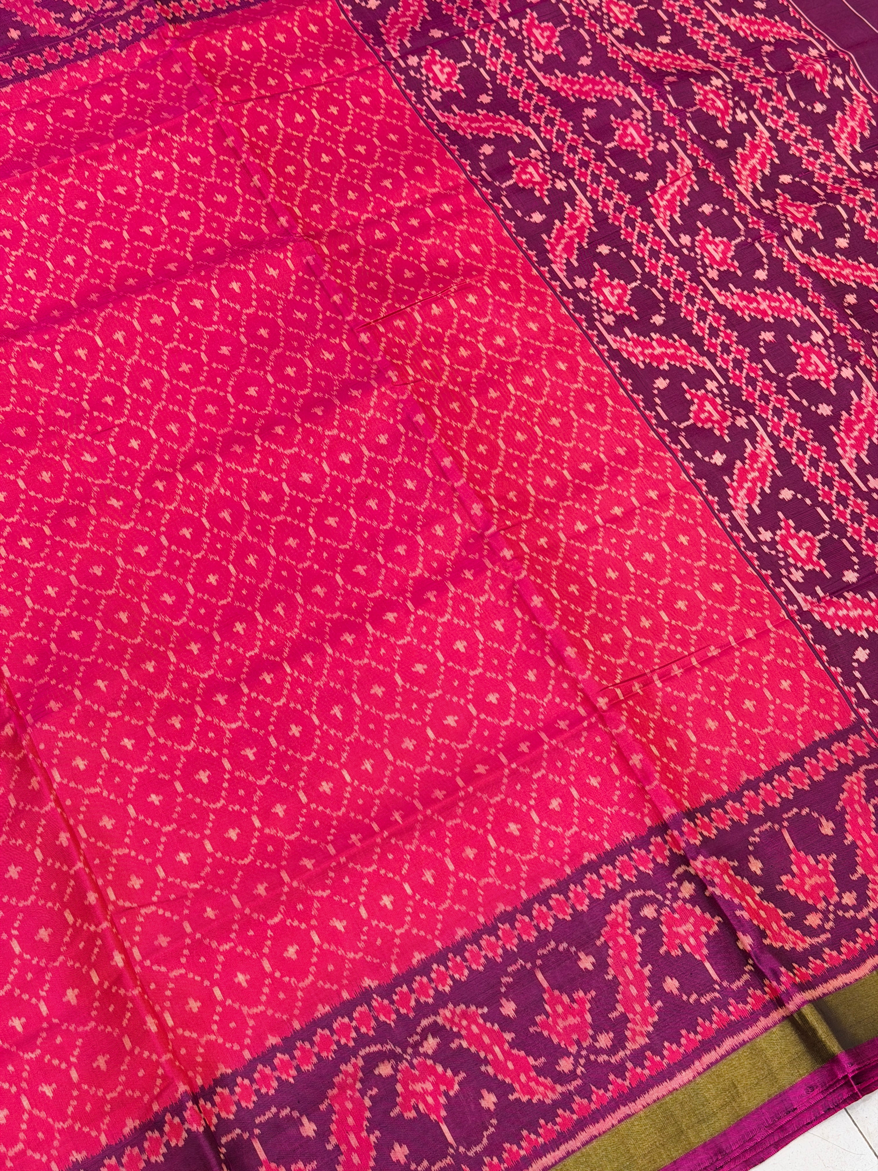 Rani Kesar Chand Pure Silk Patan Patola Handloom Saree