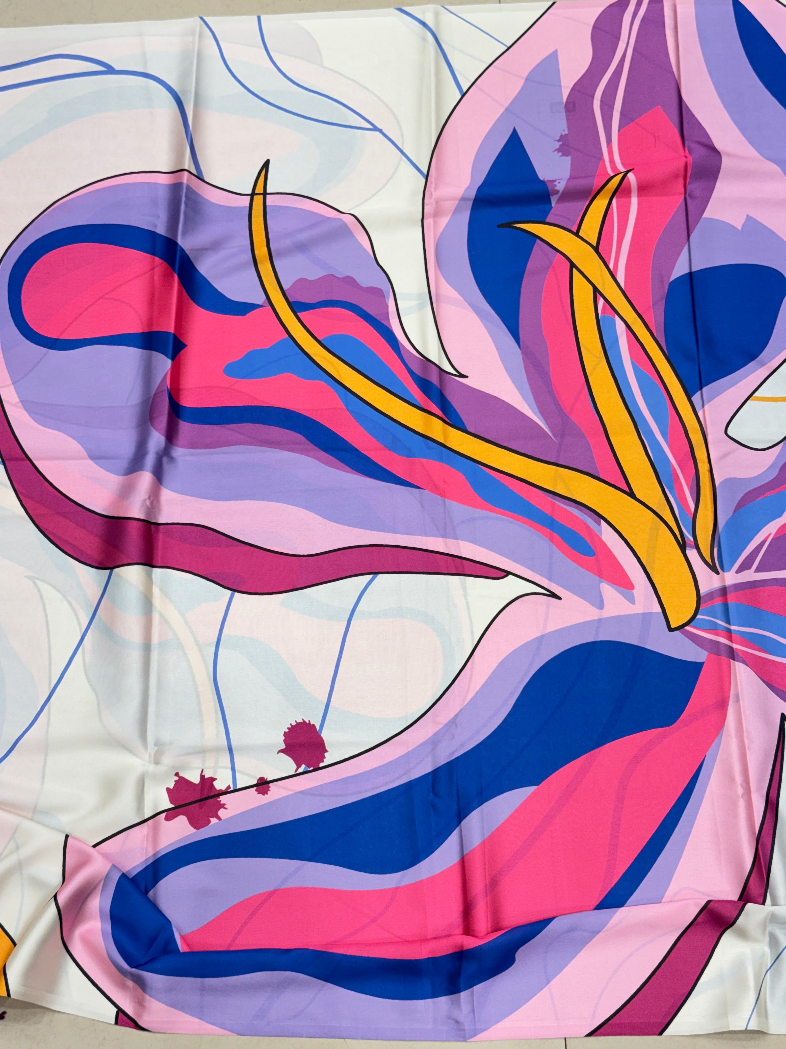 Cherry Blossom Inspire Printed Satin Silk Saree