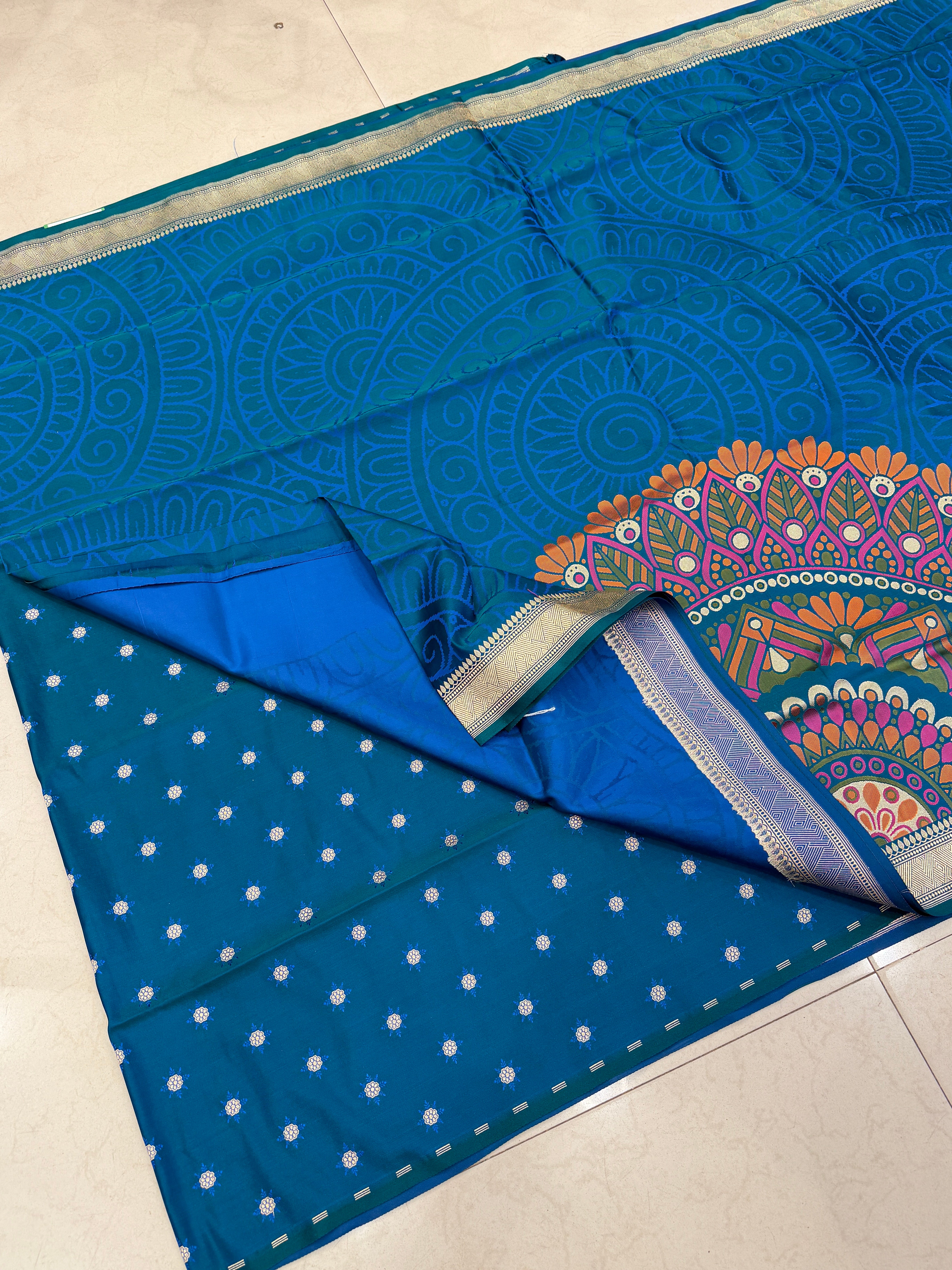 Rama Banaras Mandala Weaved Silk Saree