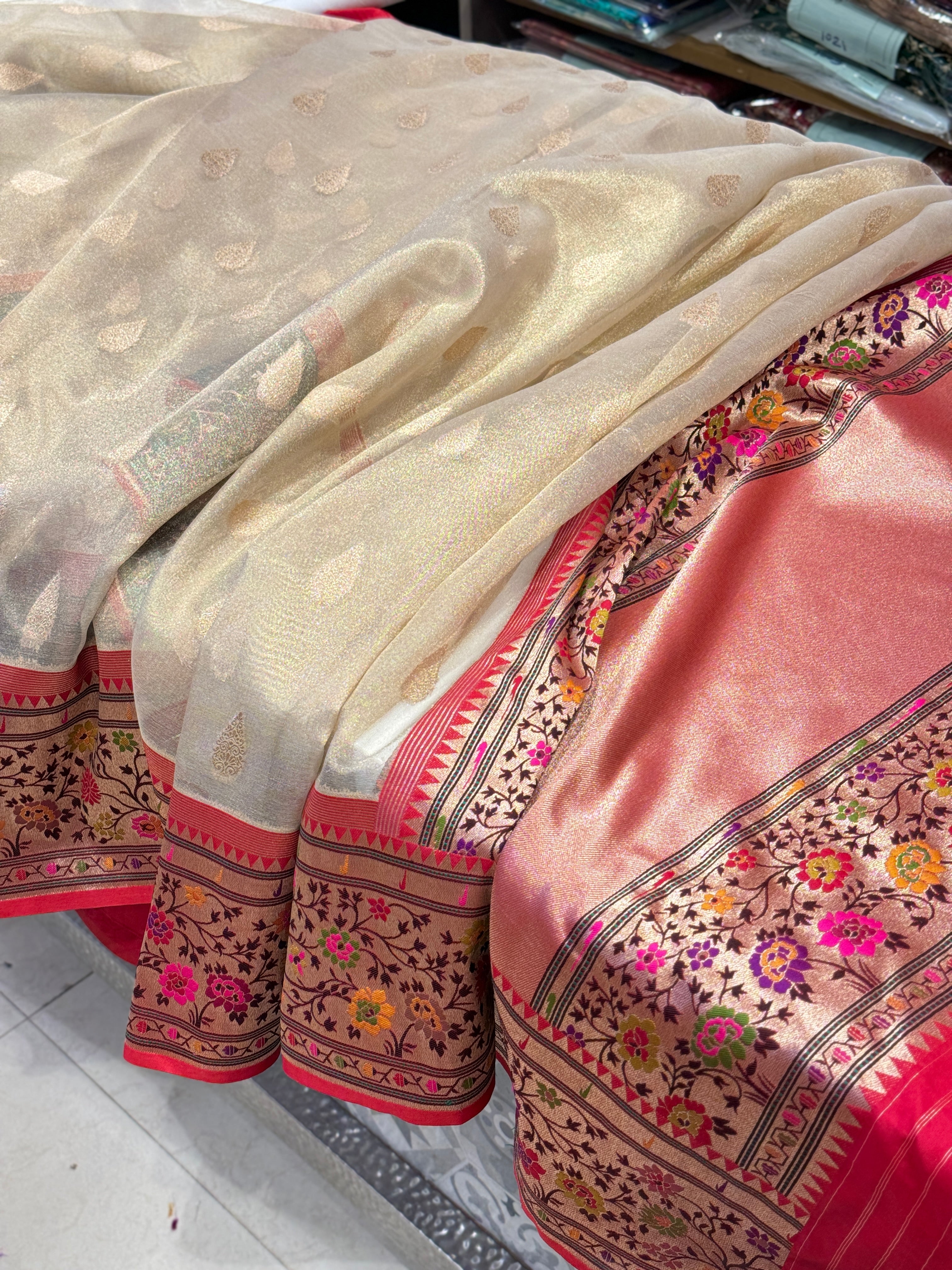 Banarasi Tissue with Silk Border