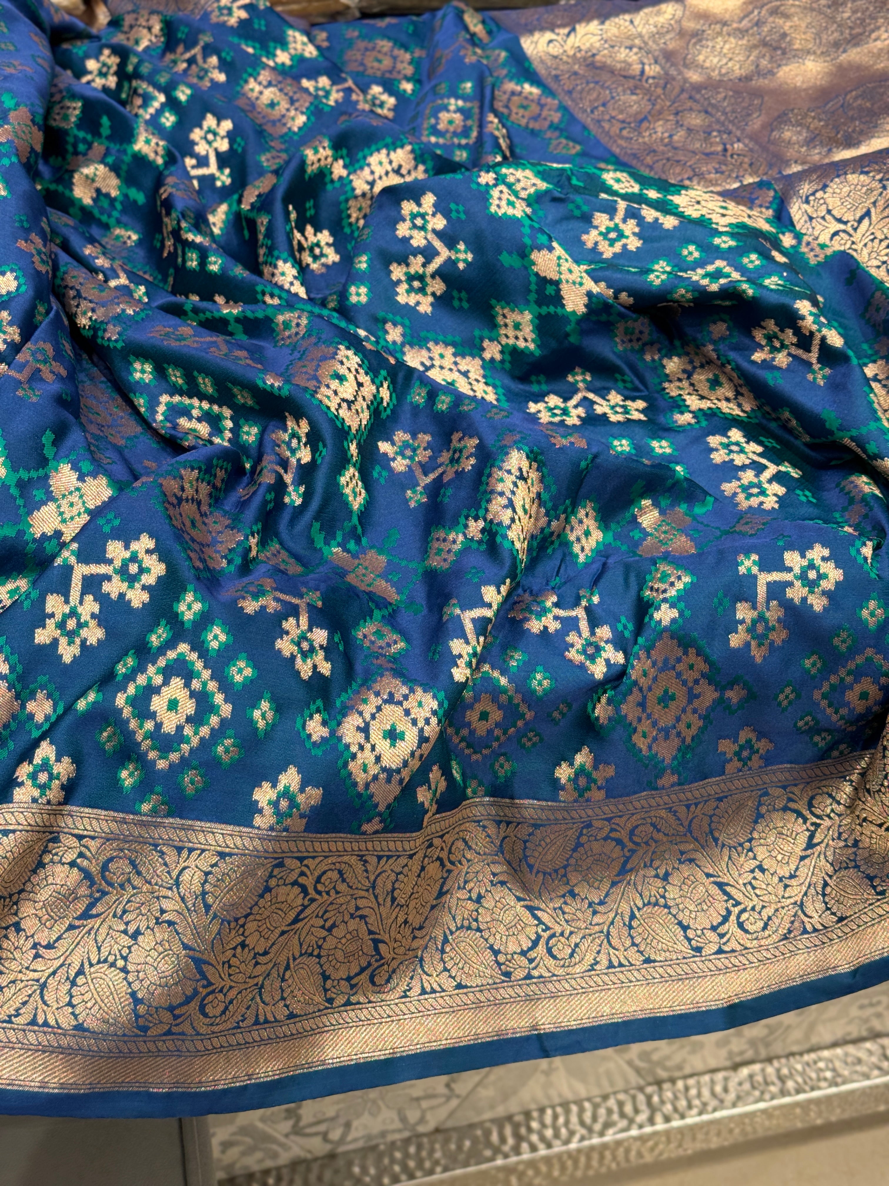 Blue Banarasi Patola Weaved Saree