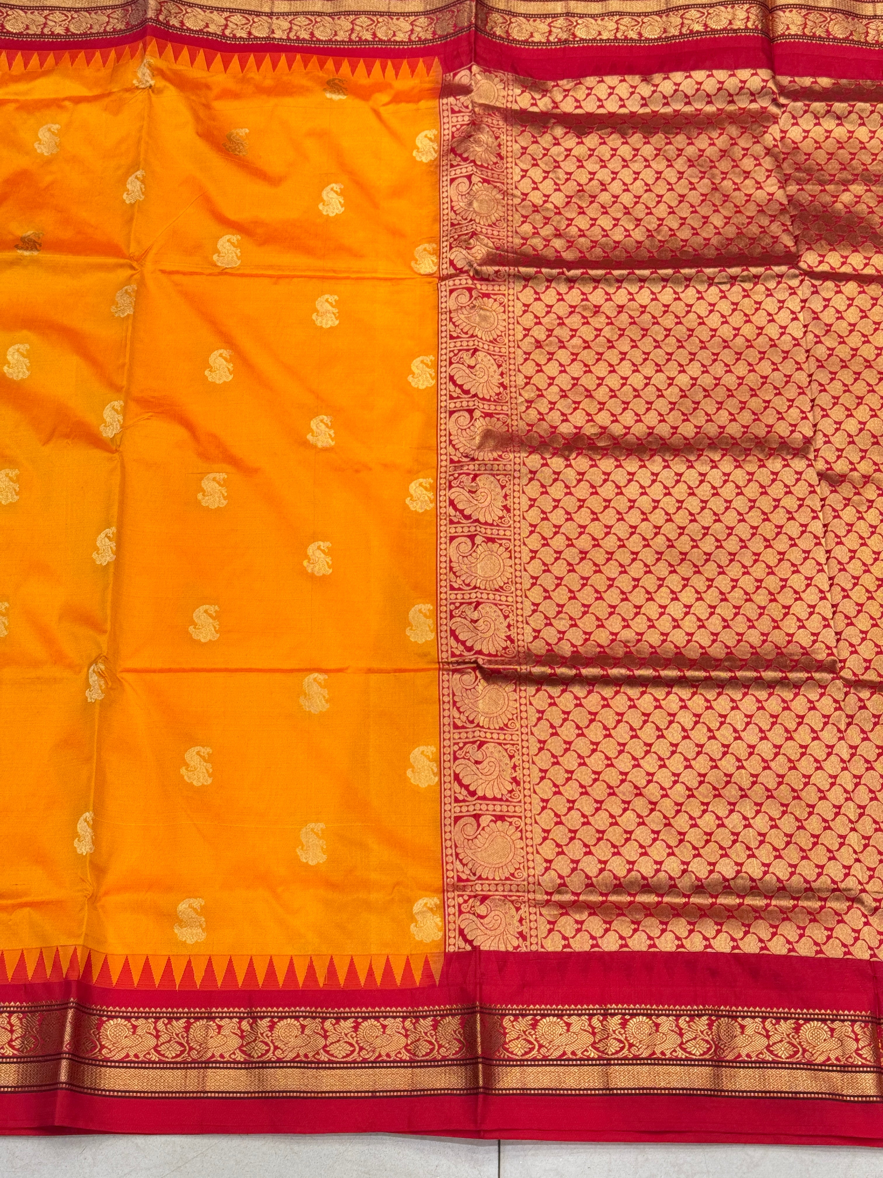 Orange Pure Silk Paithani Saree