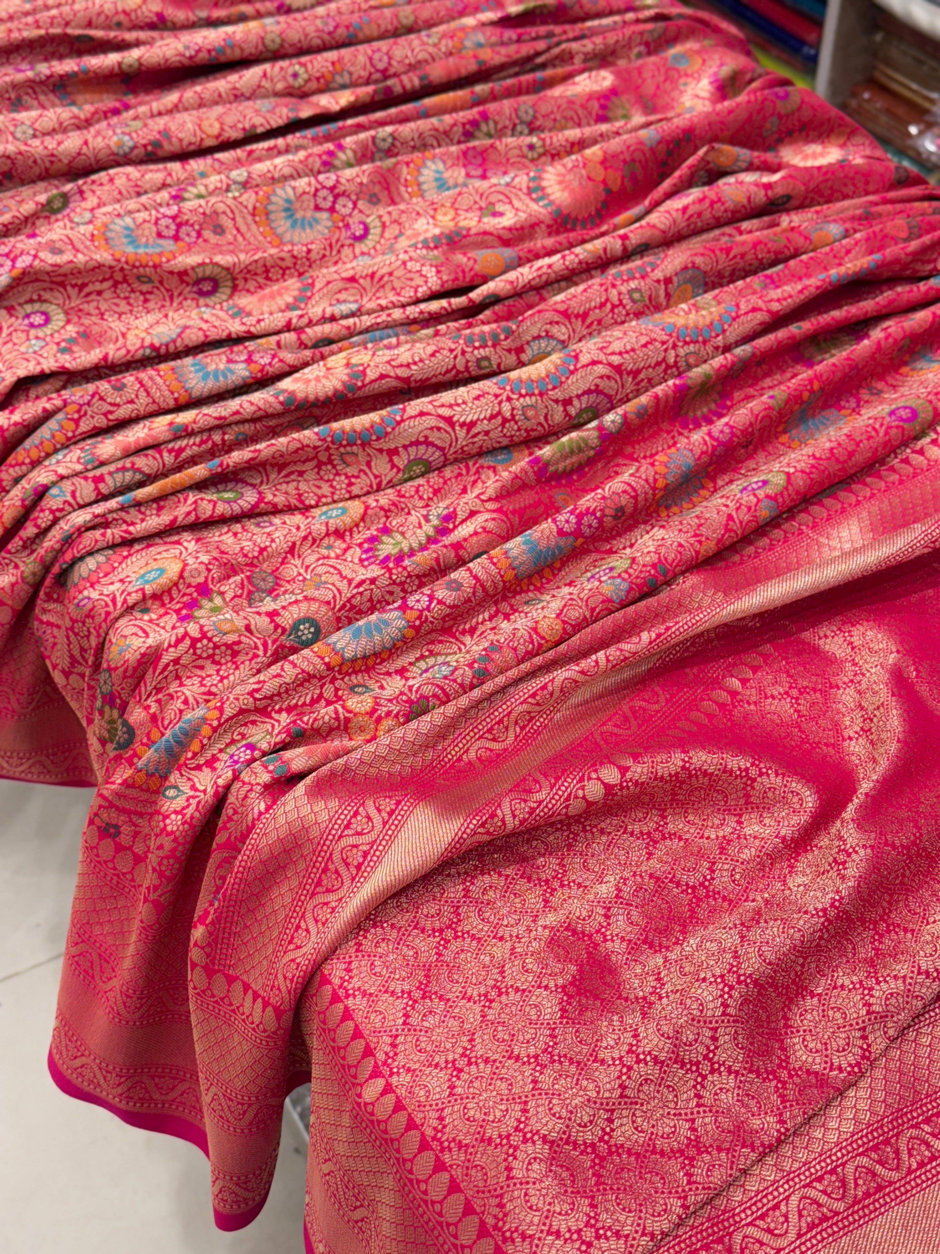 Rani Banarasi Khinkwab Meenakari Woven Silk Saree