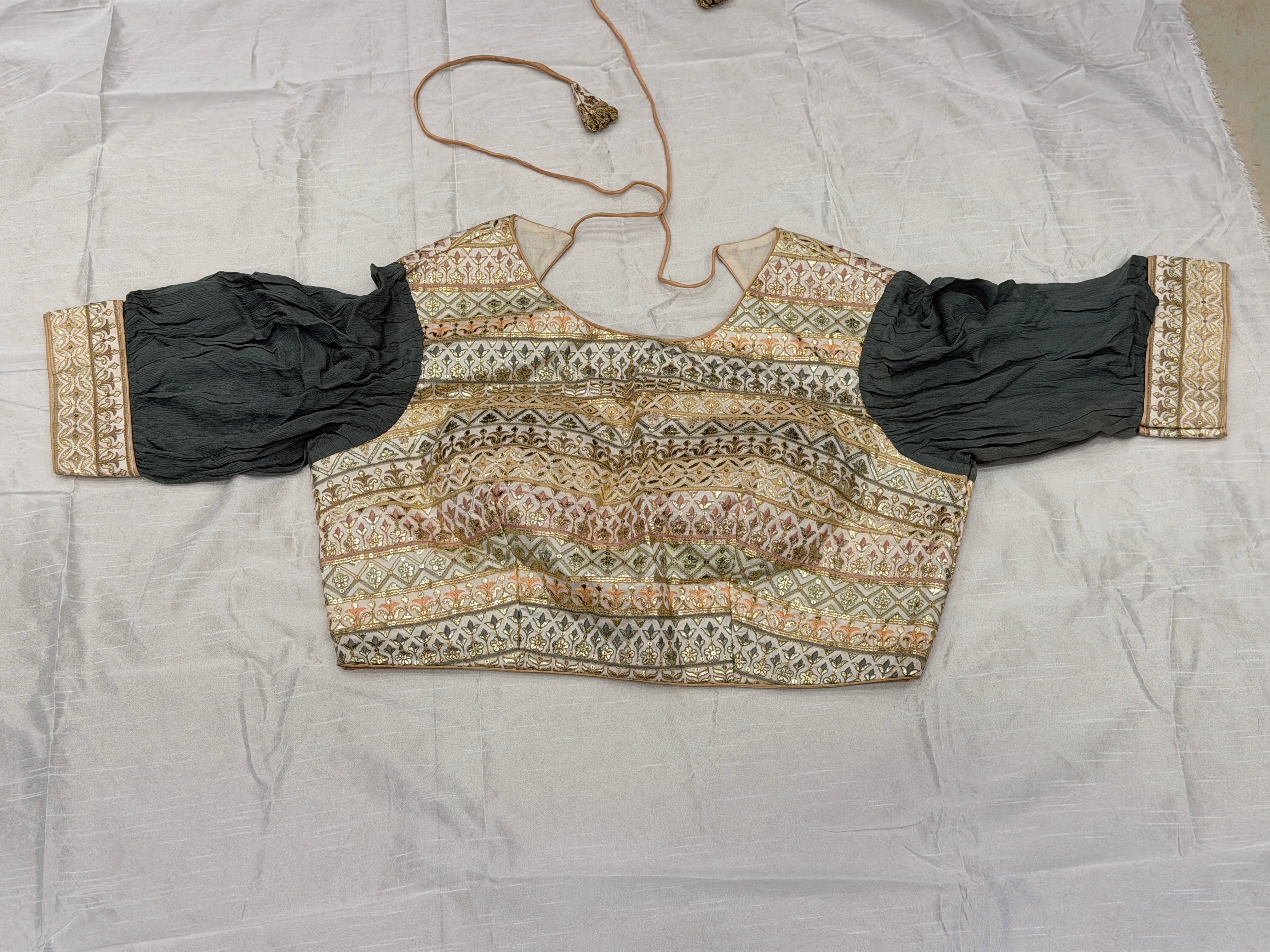 Fancy Puffed Sleev Stitched Blouse