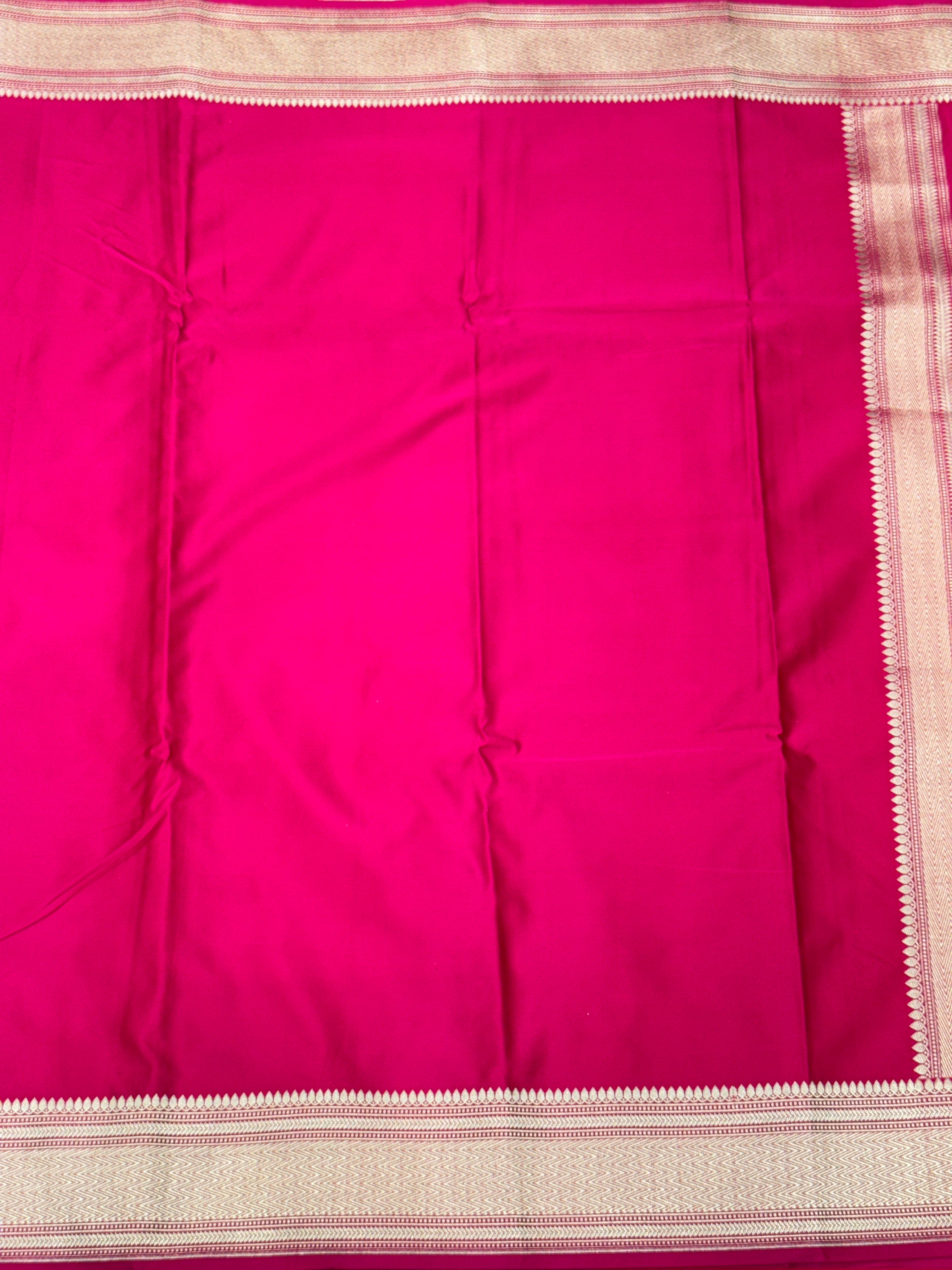 Rani Banarasi Silk Plain Border Saree