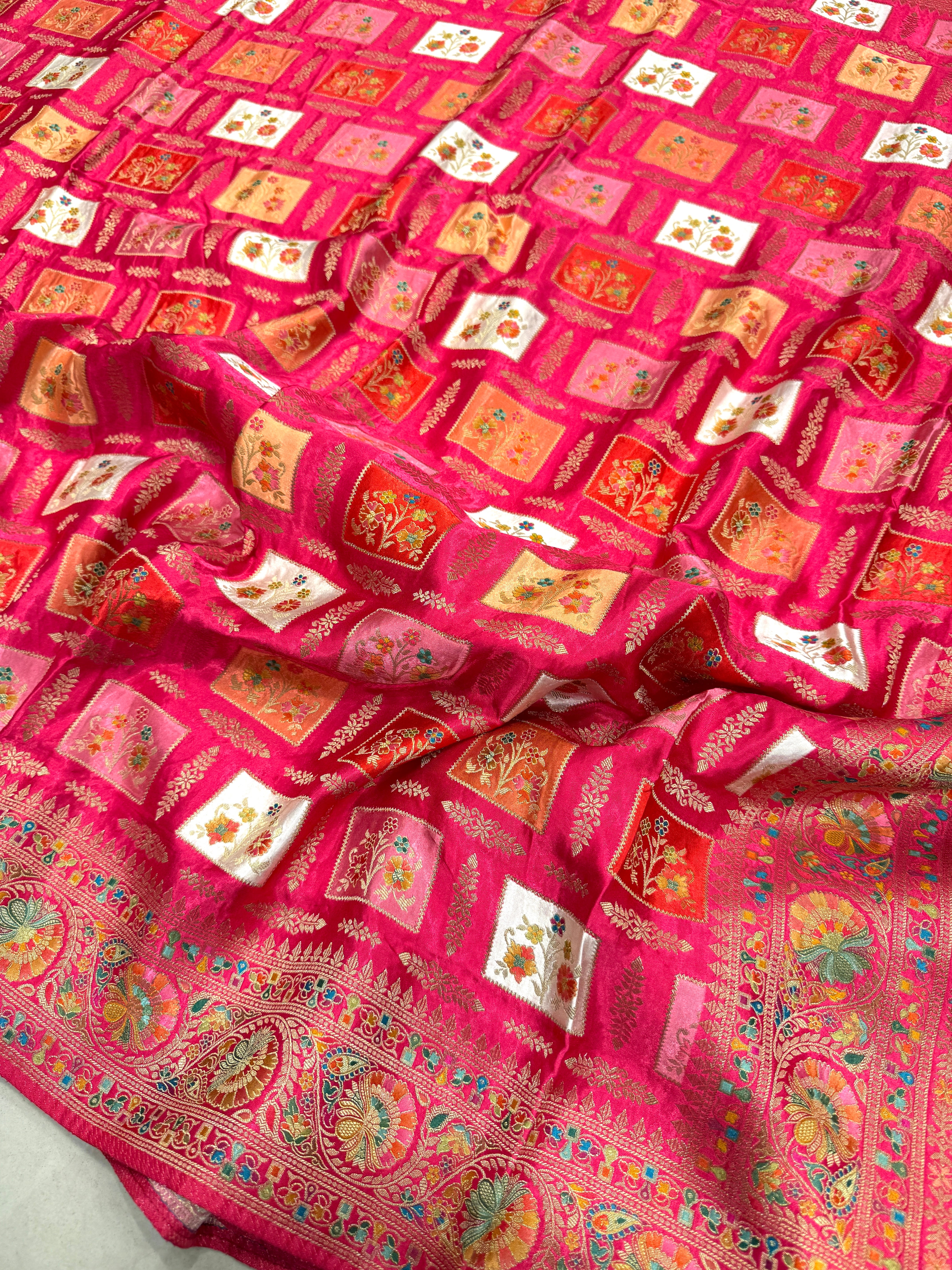 Rani Banarasi Modal Satin Rangkat Saree
