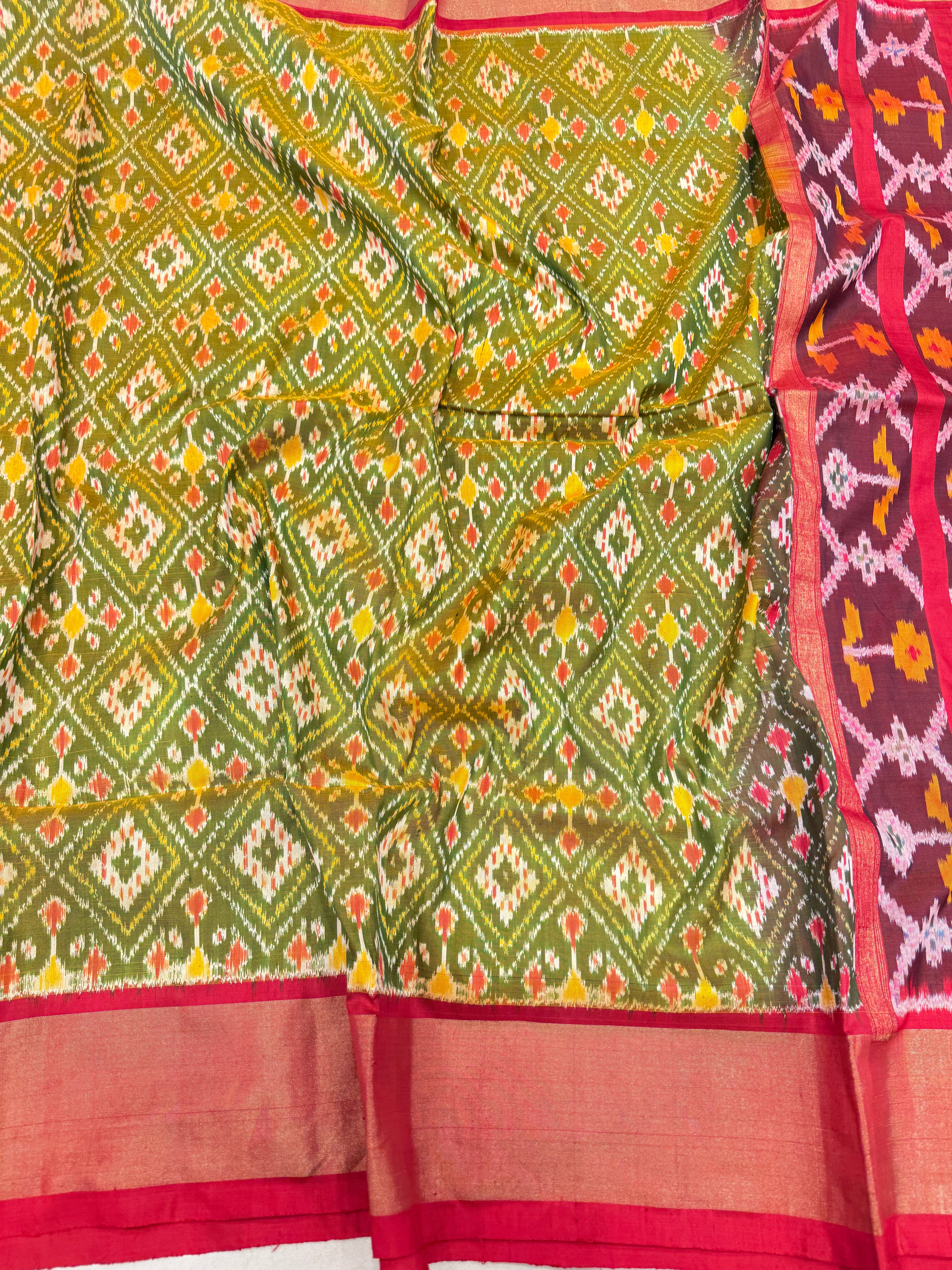 Green Rajkot Handloom Patola Silk Saree