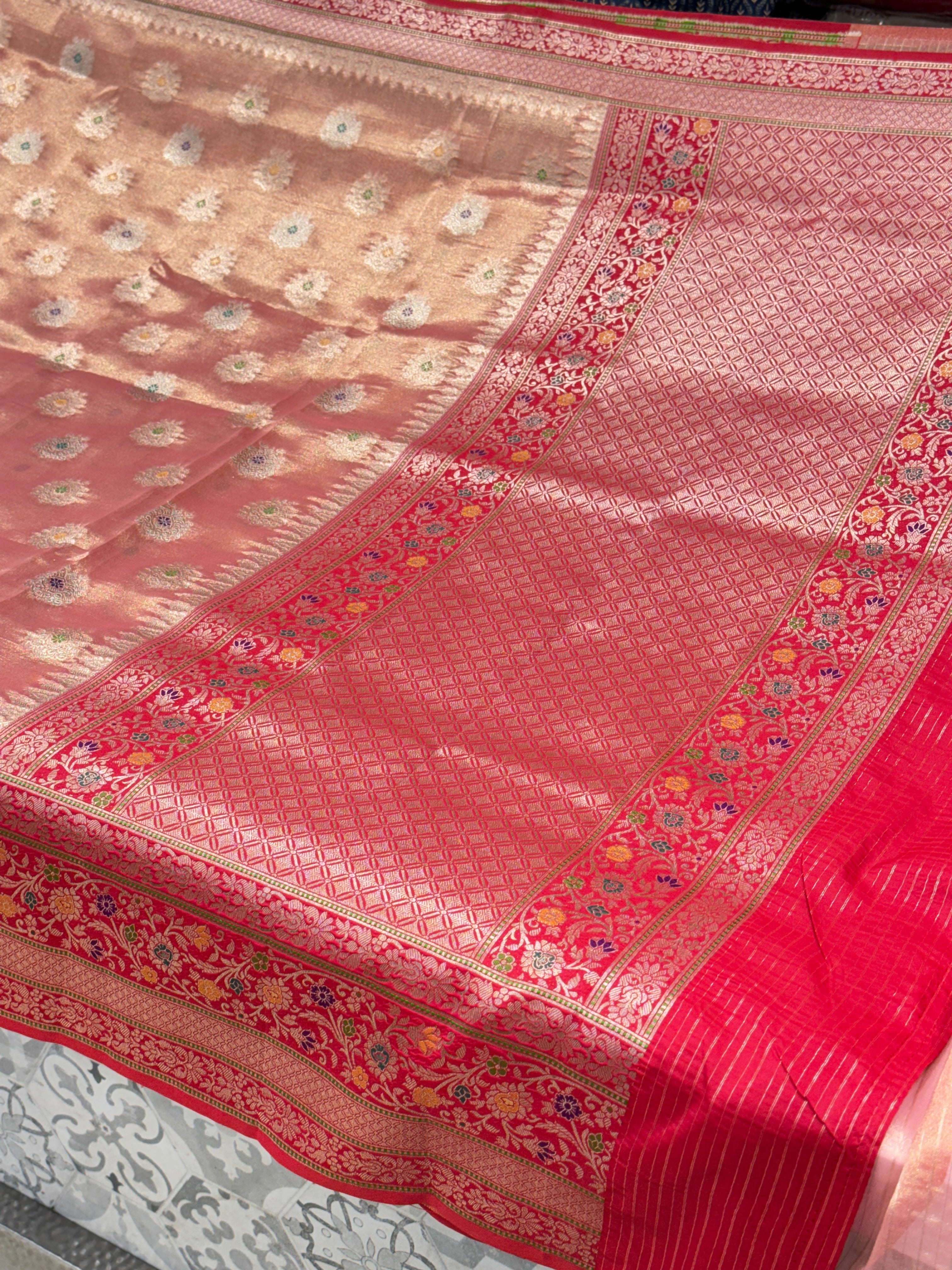 Rani Banarasi Tissue with Silk Border