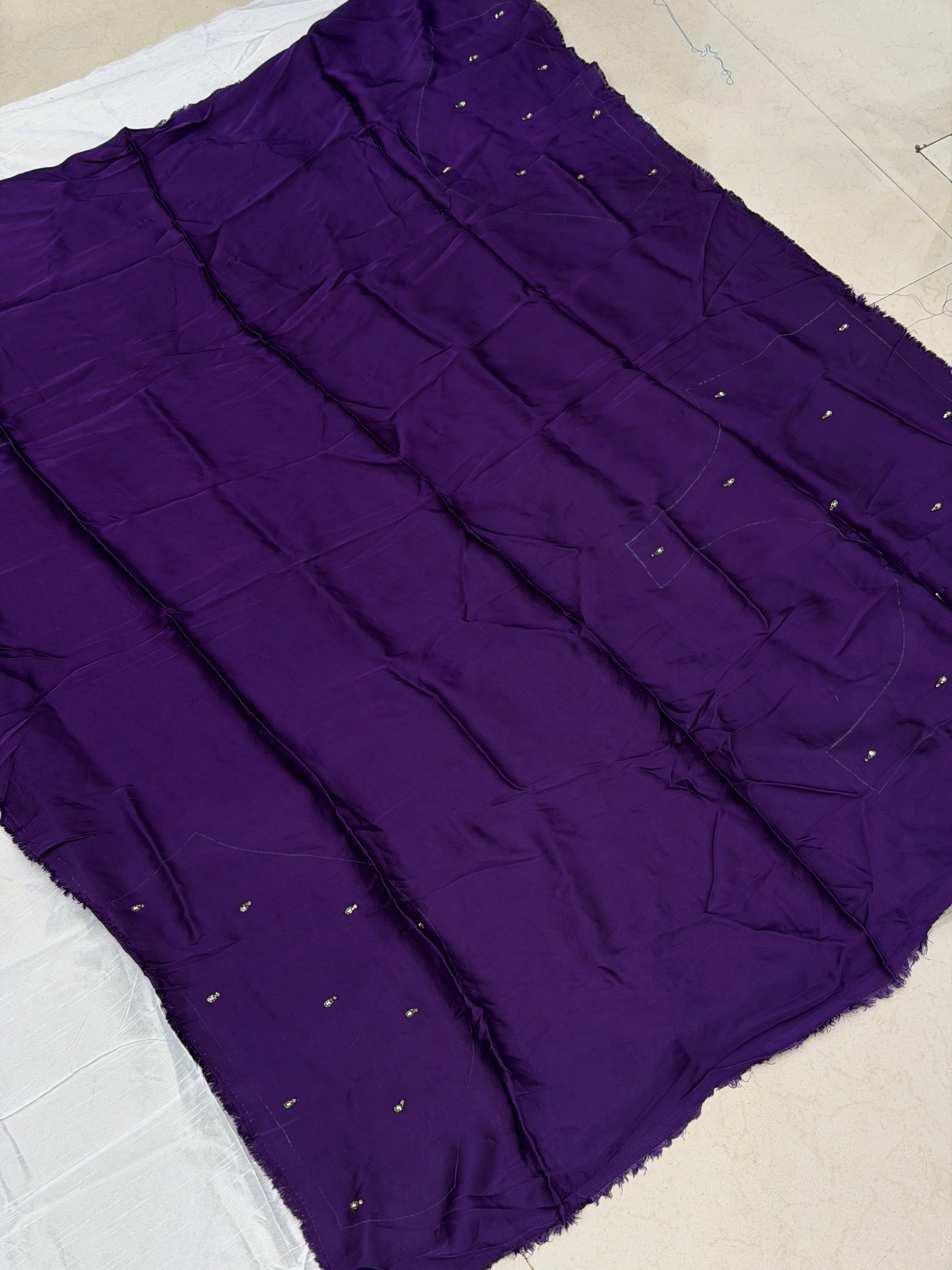 Violet Buttis Hand Embroidery Silk Blouse Piece