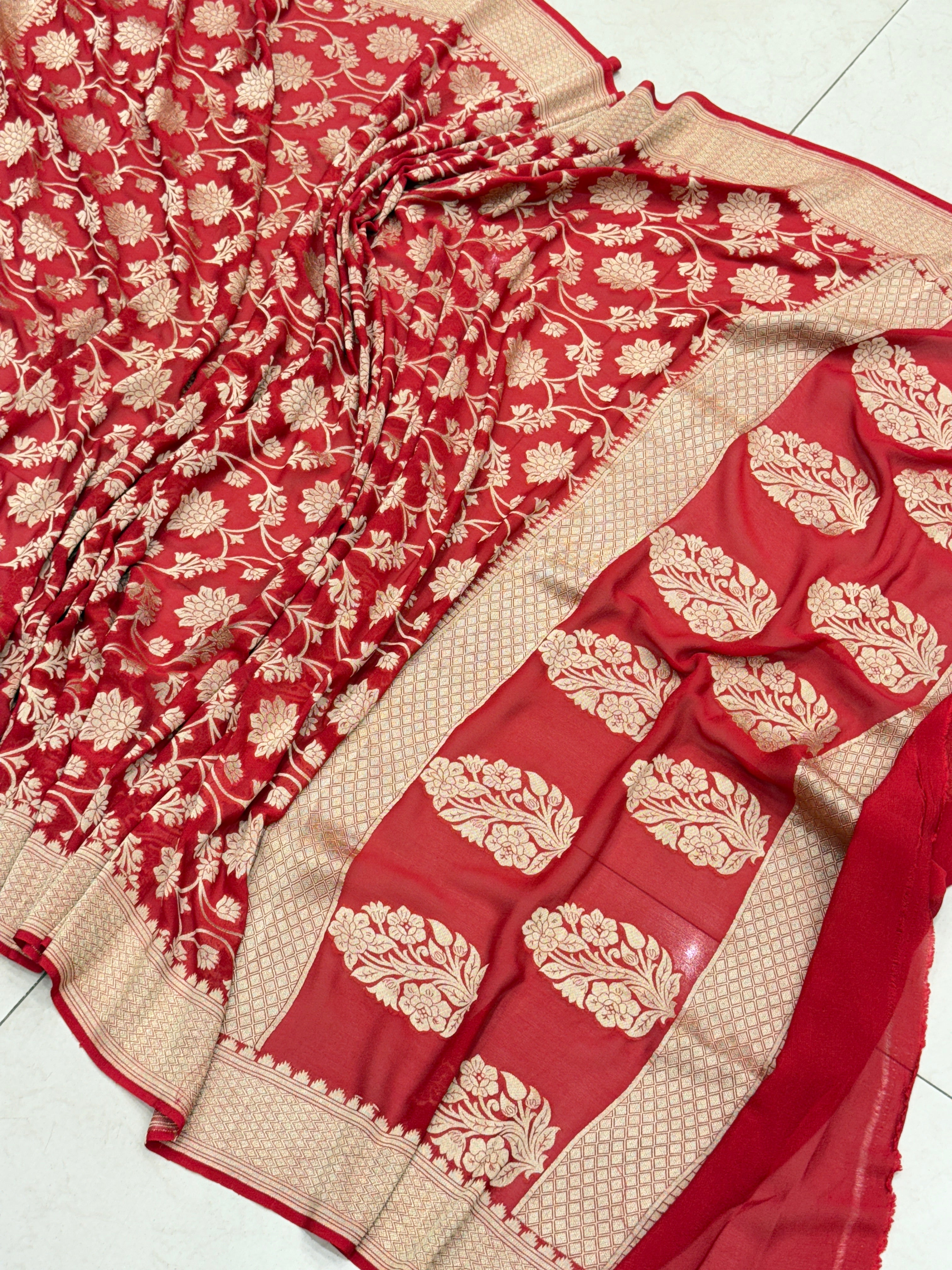 Red Khaddi Georgette Dupatta