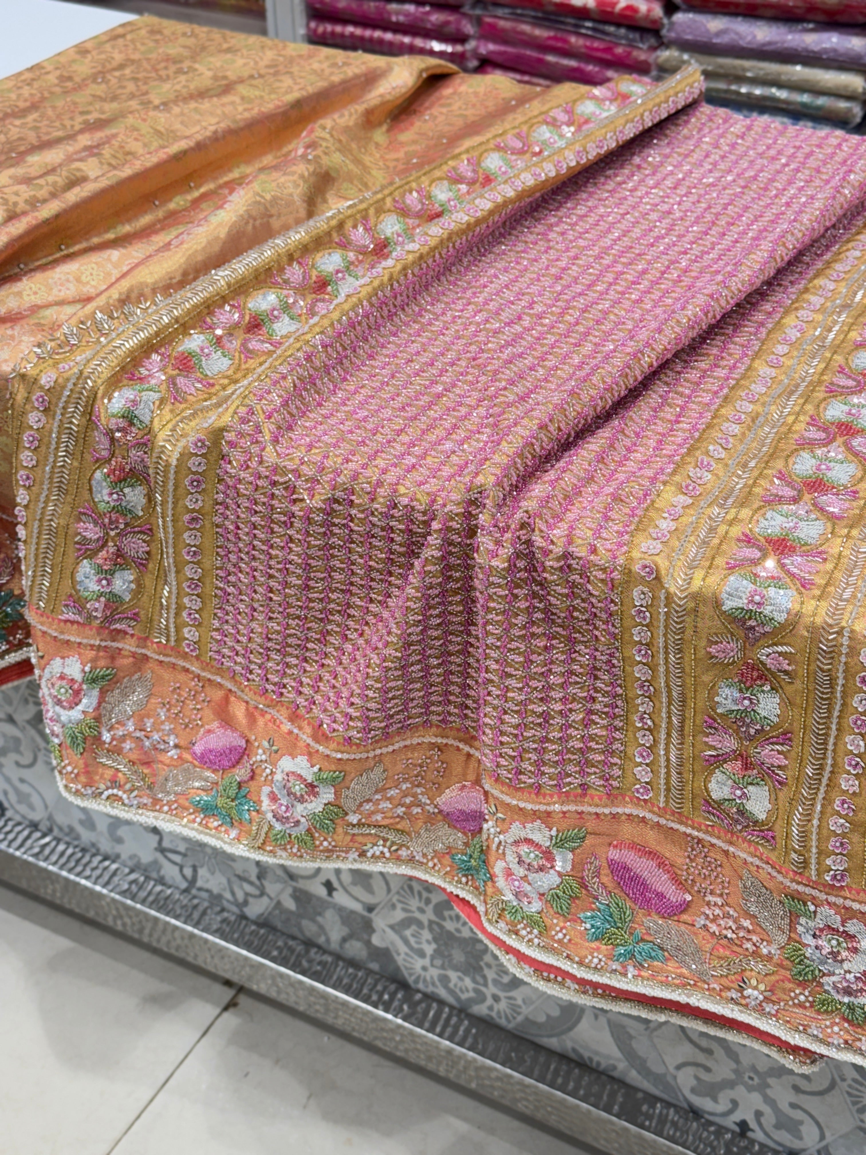 Kanjivaram Hand Embroidery Saree