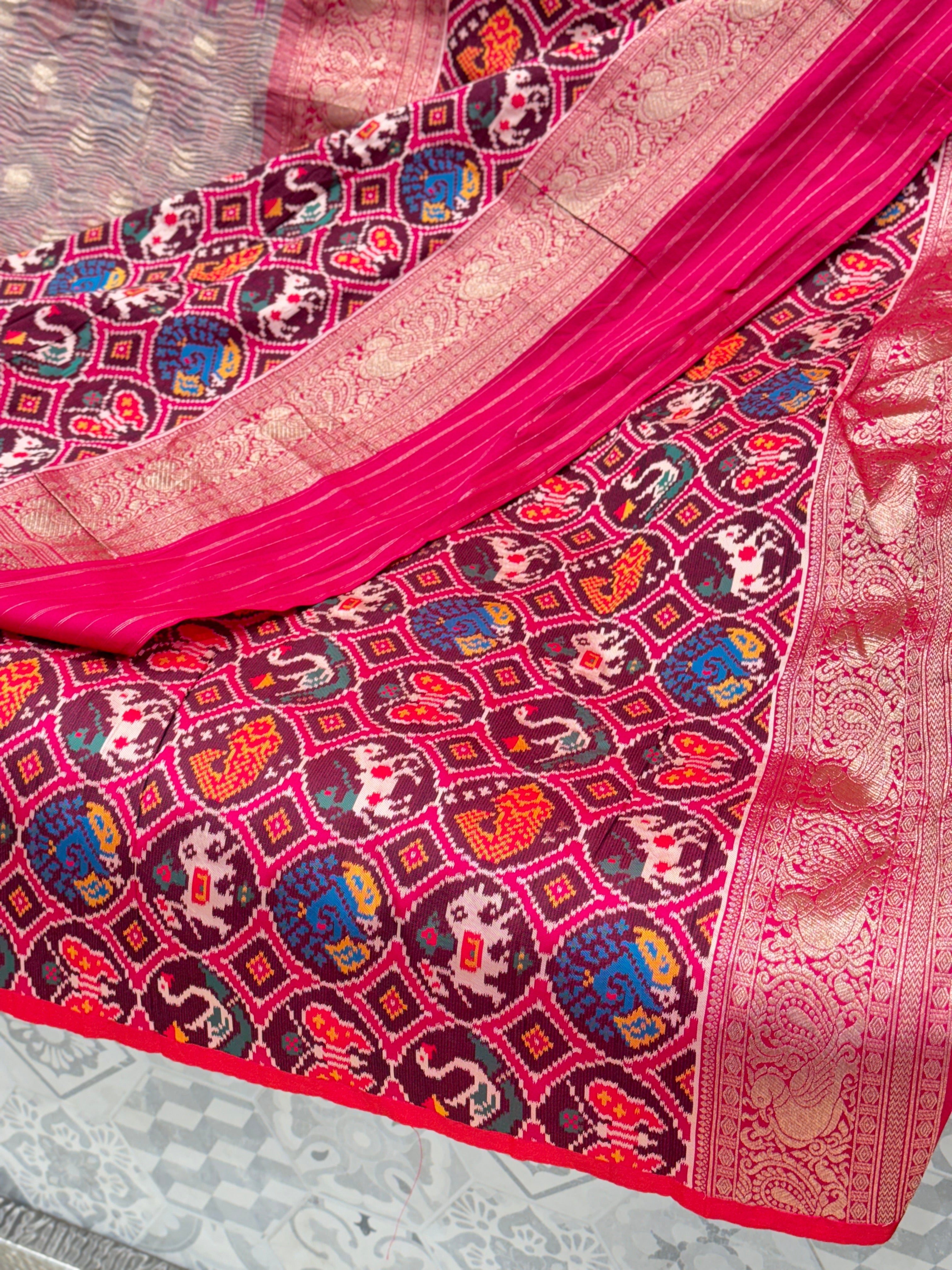 Crushed Tissue Patola Saree