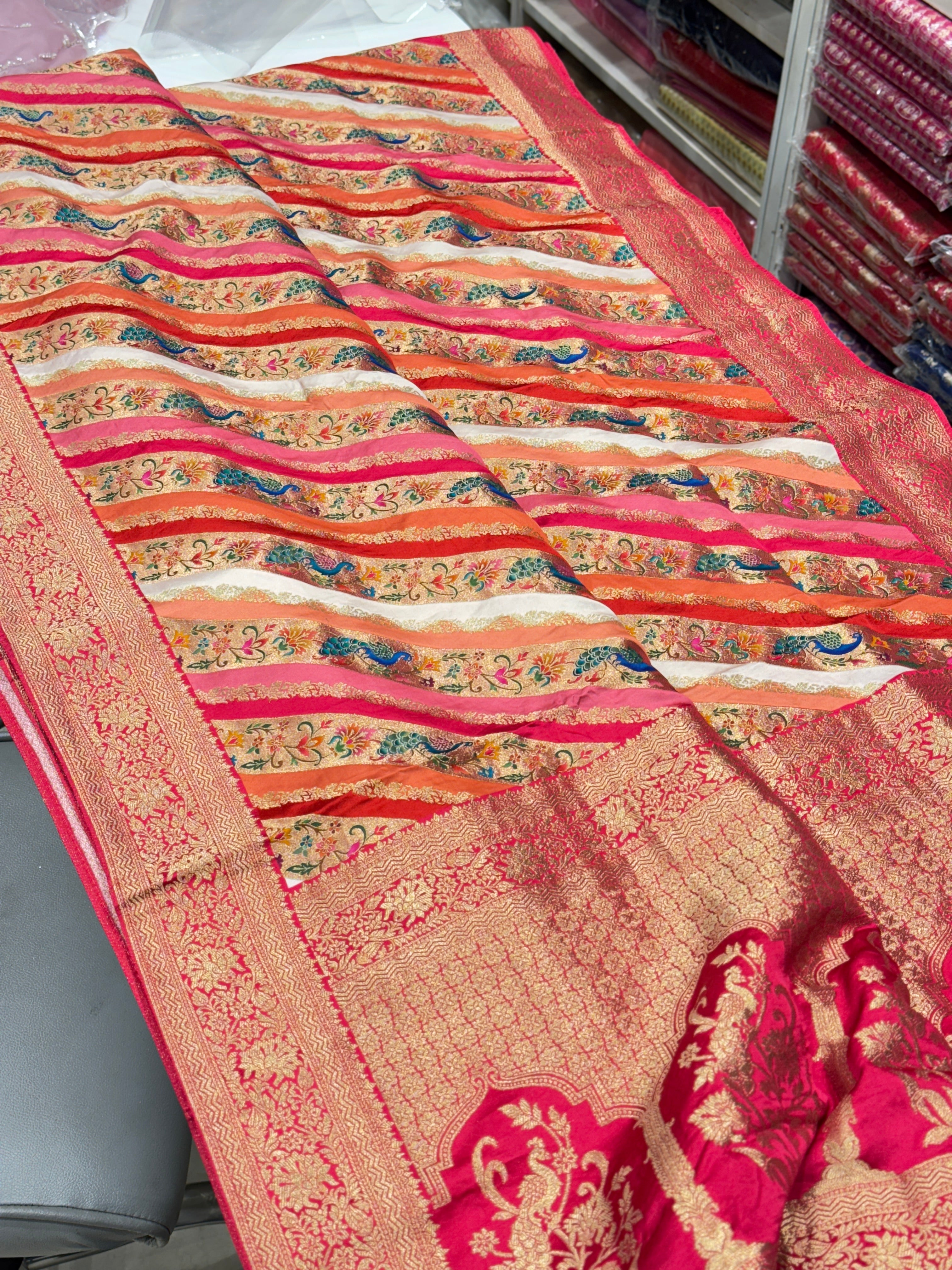 Leheriya Style Modal Rangkat Banarasi Saree