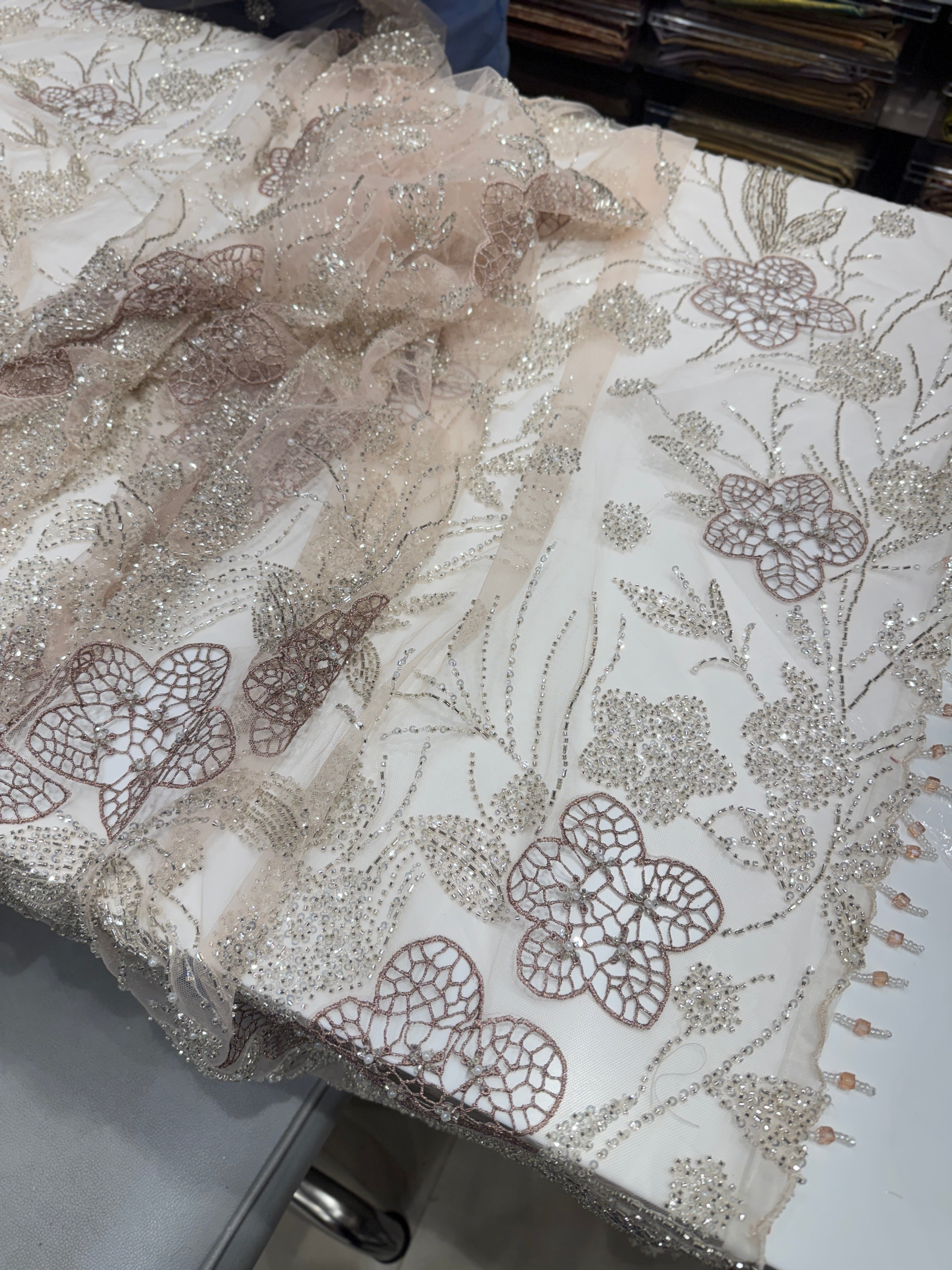 Net Embroidery Saree Half And Half with Ready Blouse