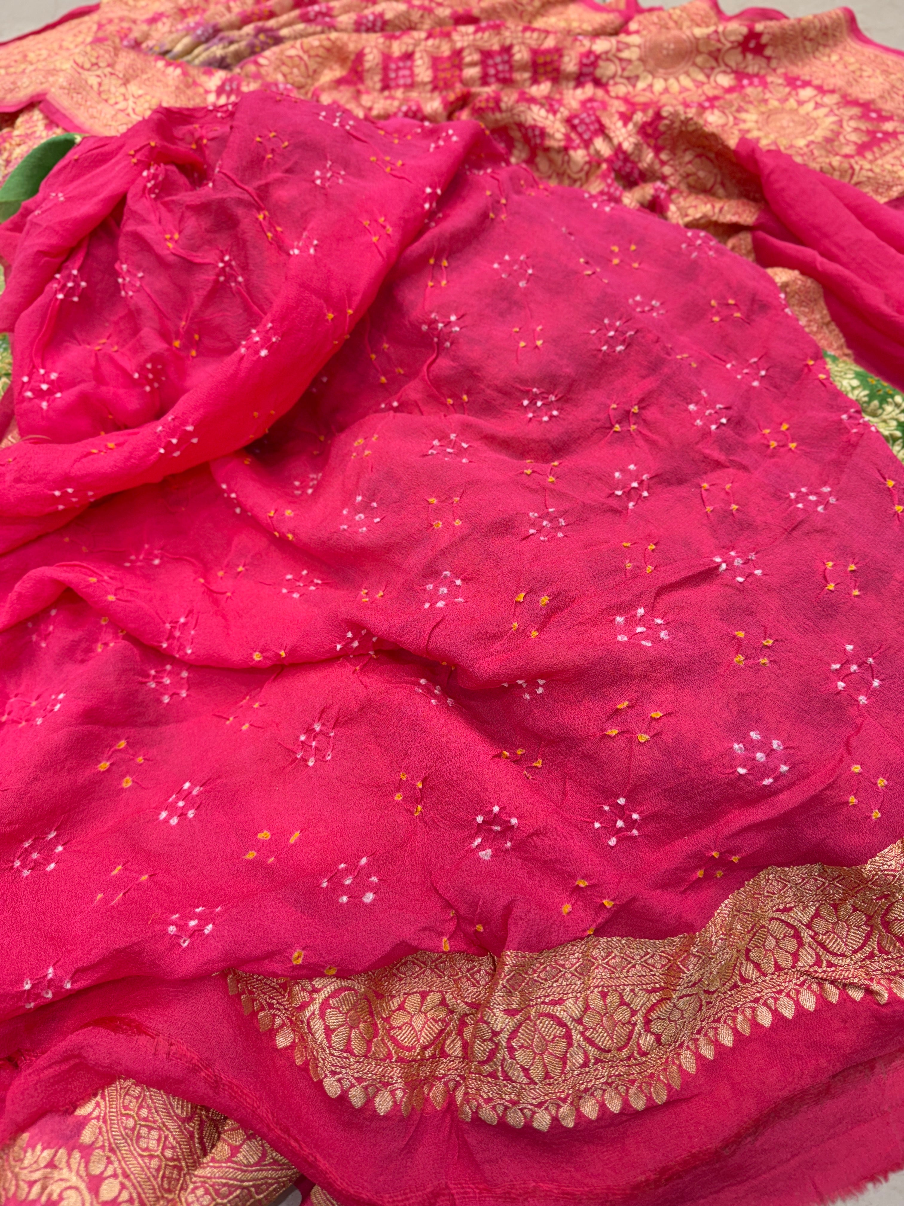 Alia Bhatt Inspired Bandhej Shaded Saree