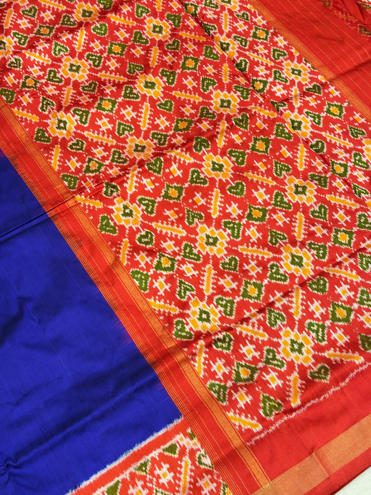 Royal Blue Ikkat Handloom Pure Silk Patola Saree