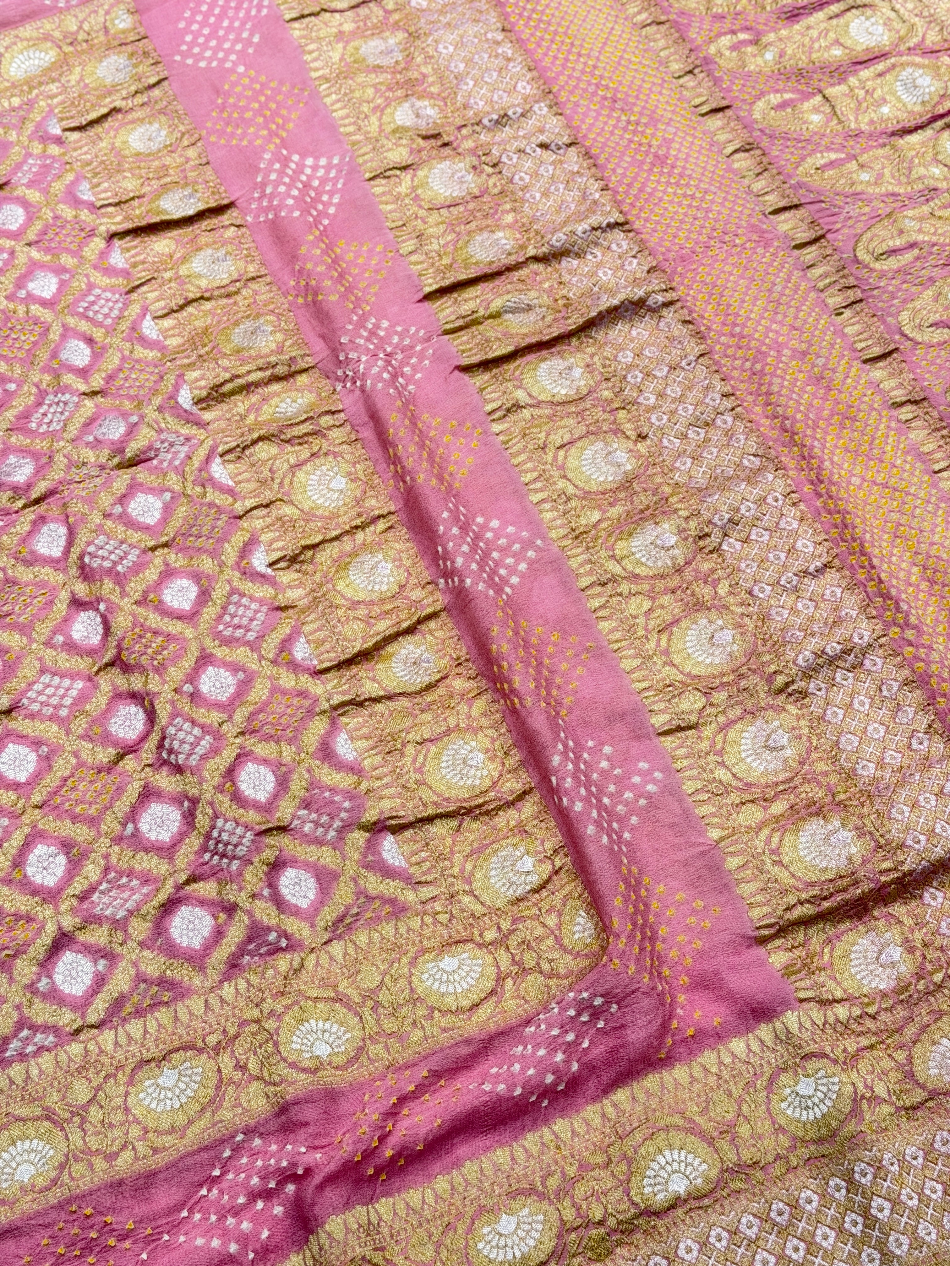 Light Pink Sona Roopa Rai Bandhej Kadwa Weave Saree