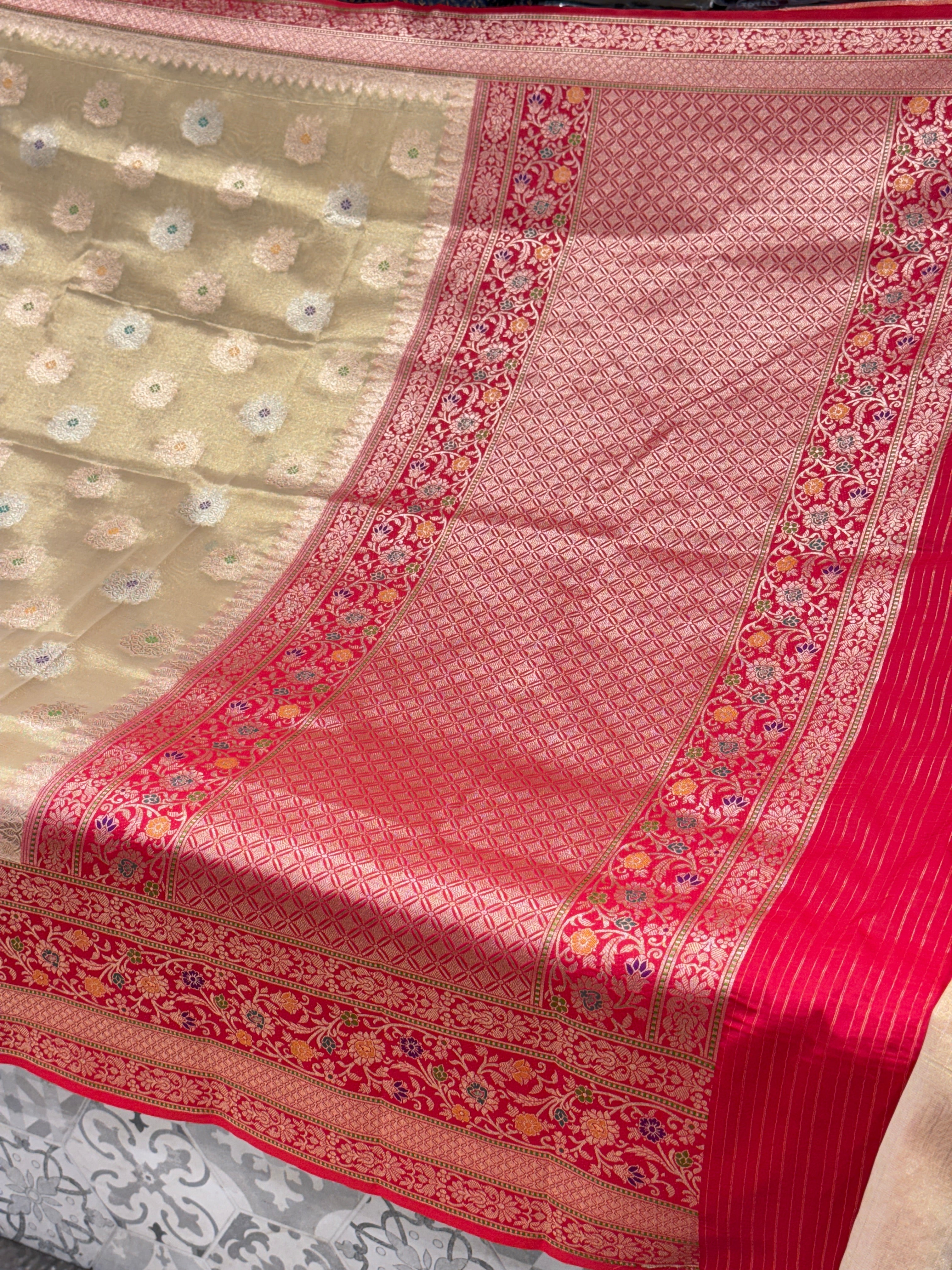 Banarasi Meena Tissue with Silk Border