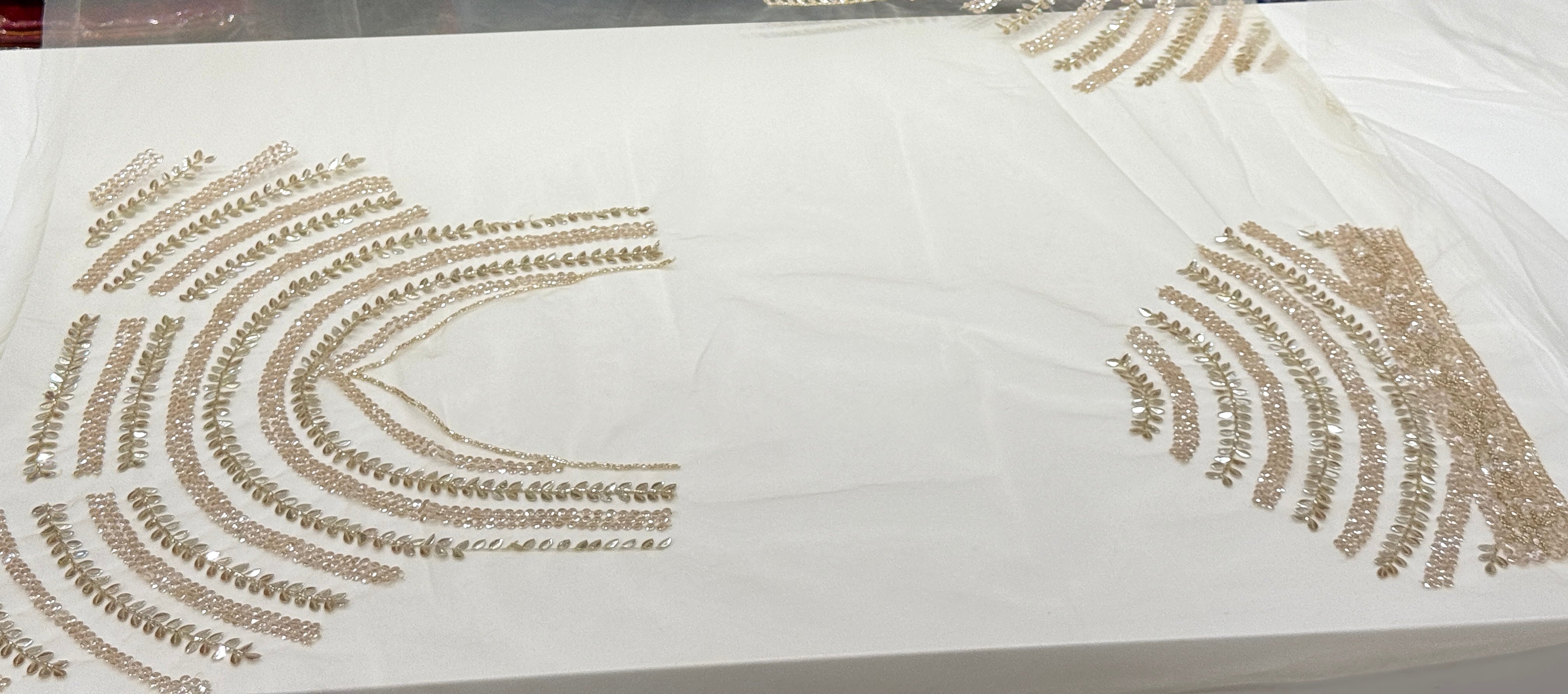 White Sequins Cuddana Net Embroidery Saree