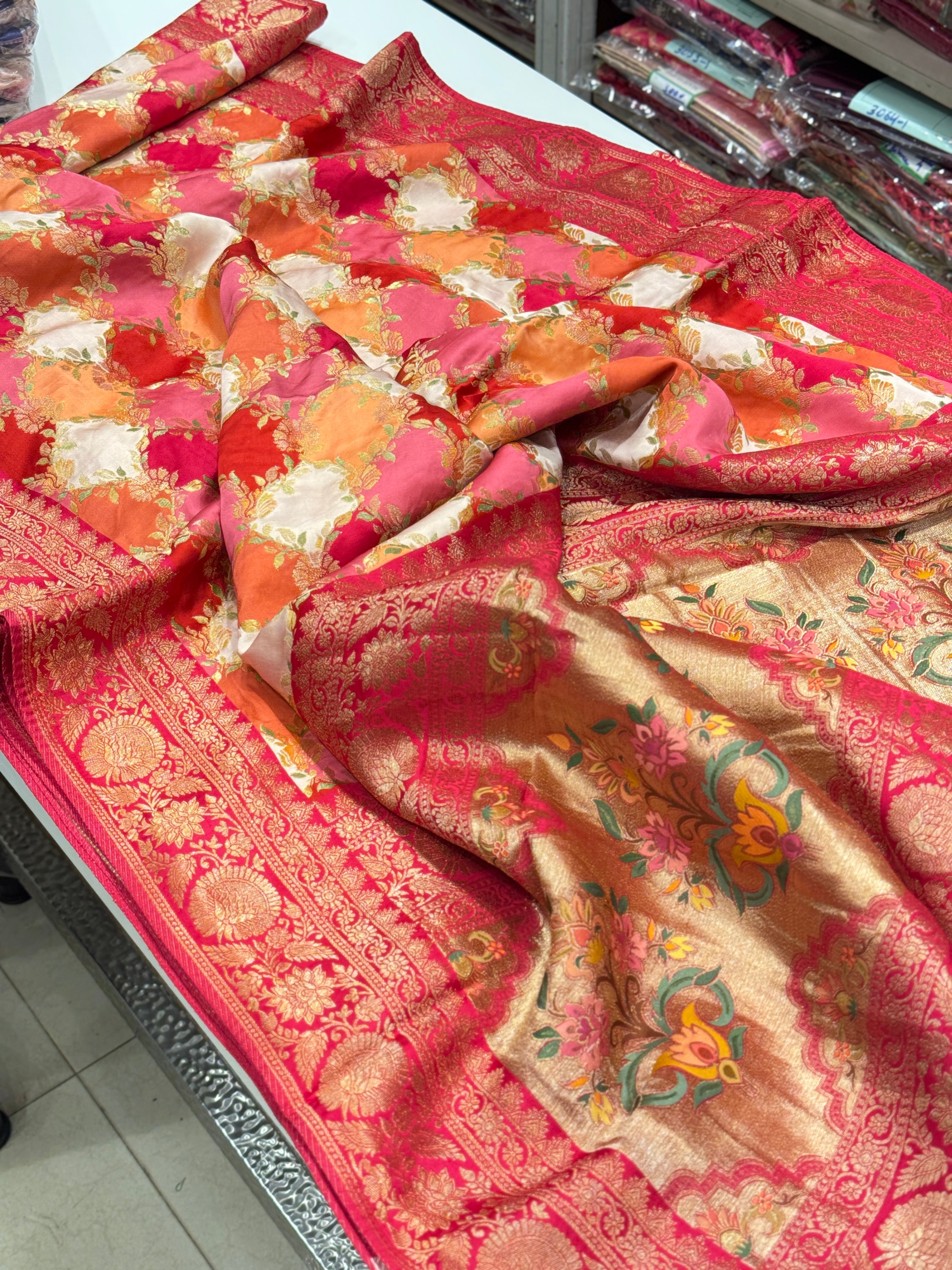 Banarasi Modal Satin Rangkat Saree