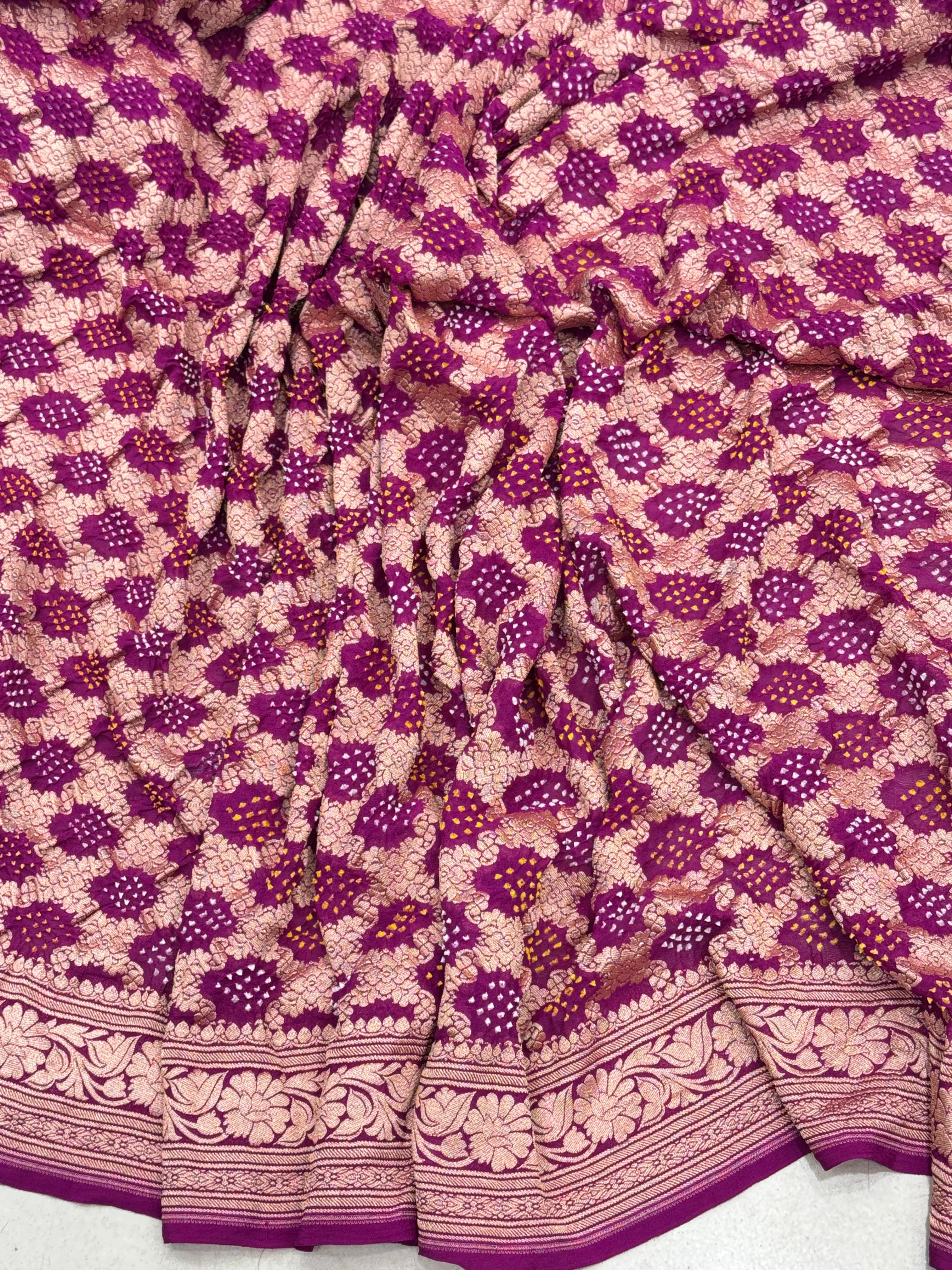 Wine Bandhej Bandhini Saree