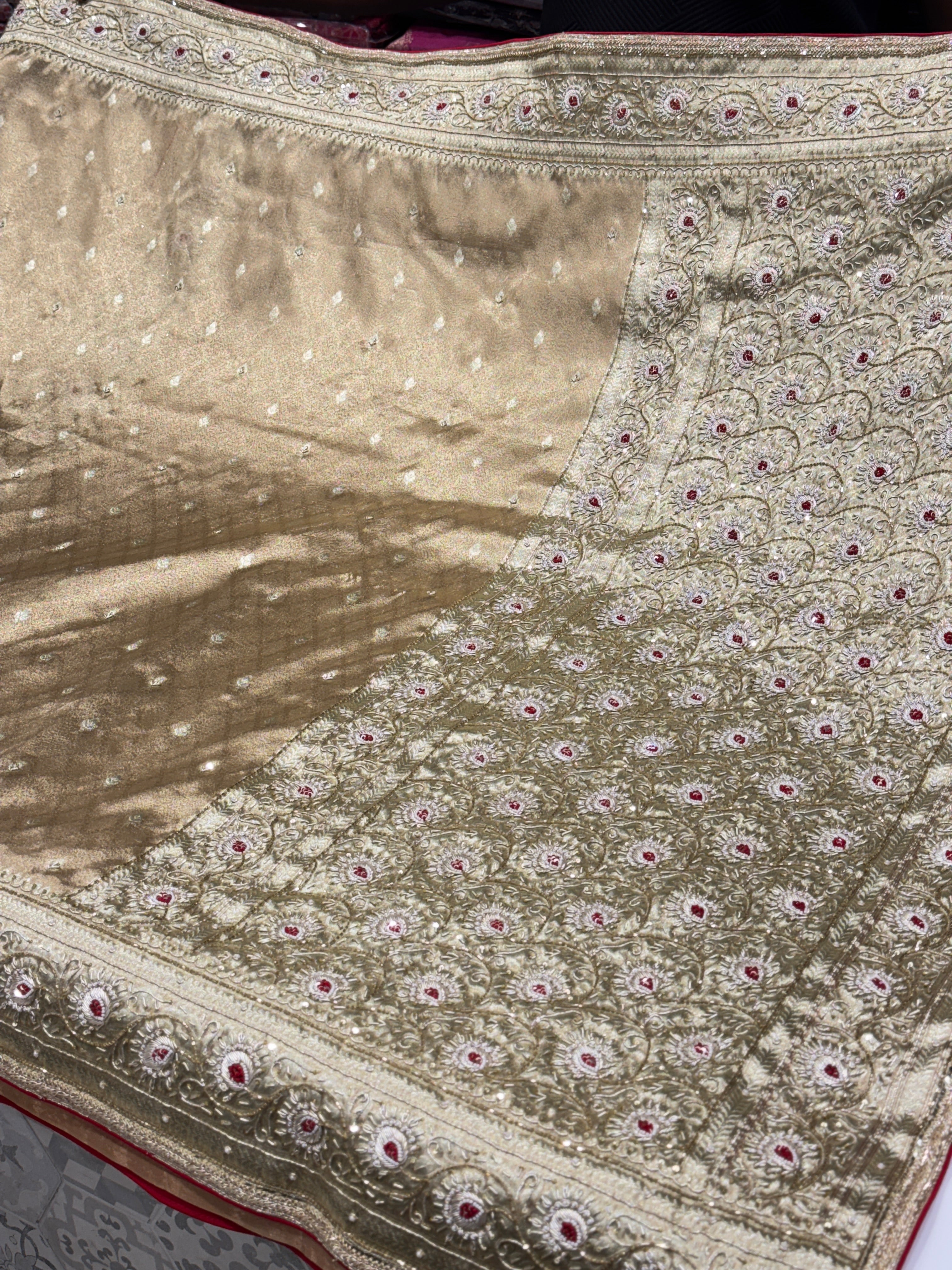 Golden Banarasi Tissue Zardosi Saree