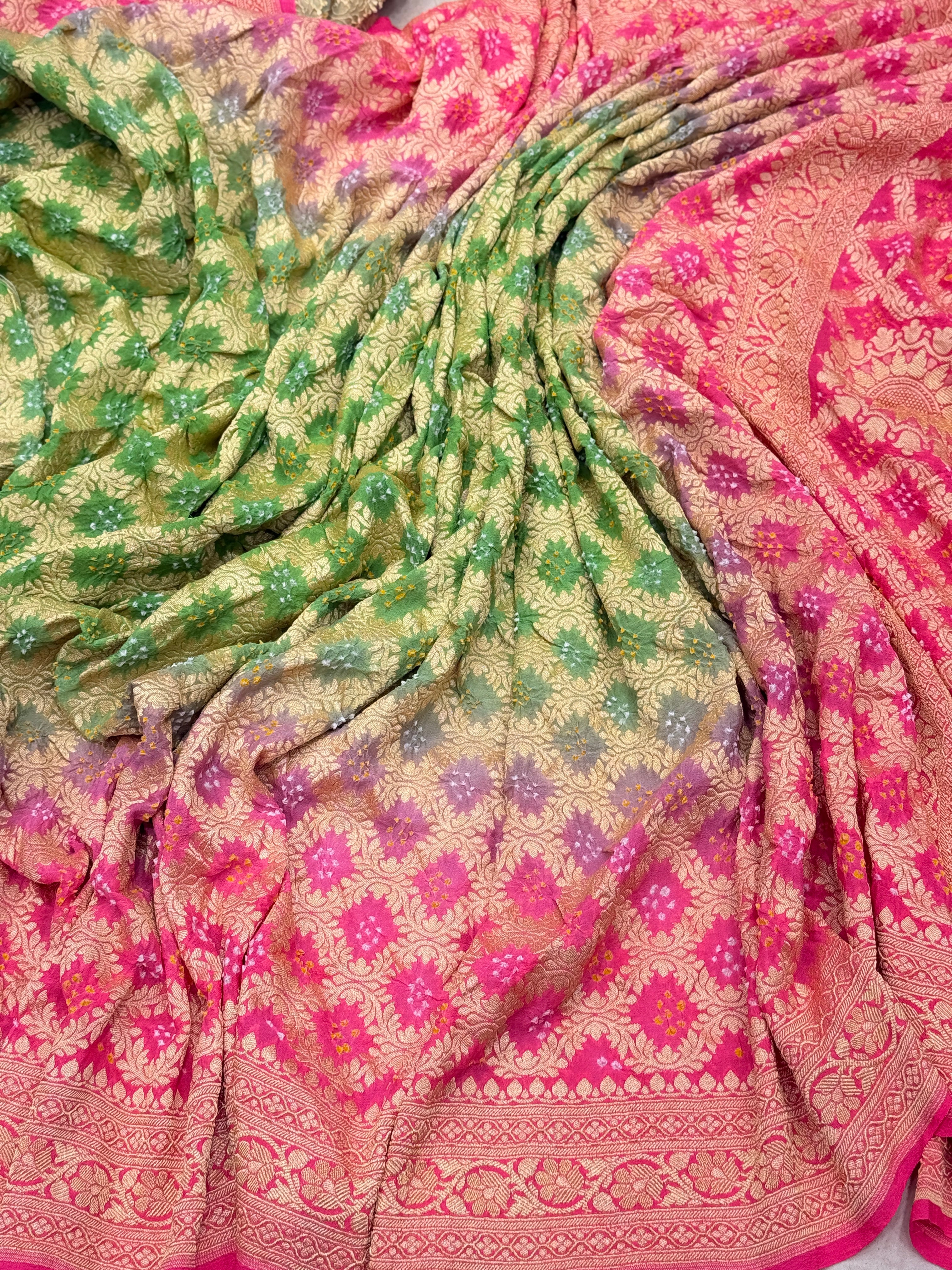 Alia Bhatt Inspired Bandhej Shaded Saree