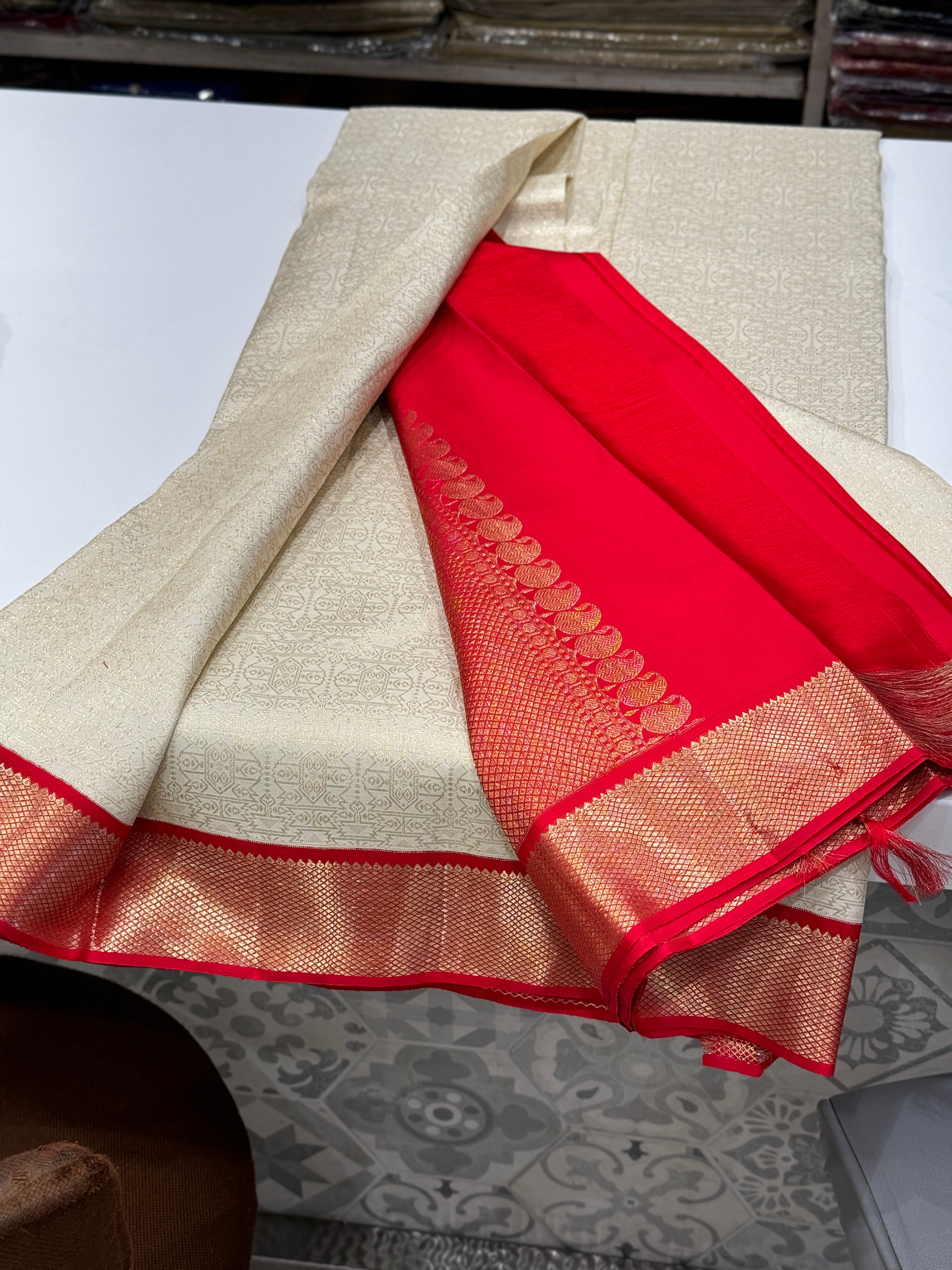 Handloom Silk Red Pallu Kanjivaram