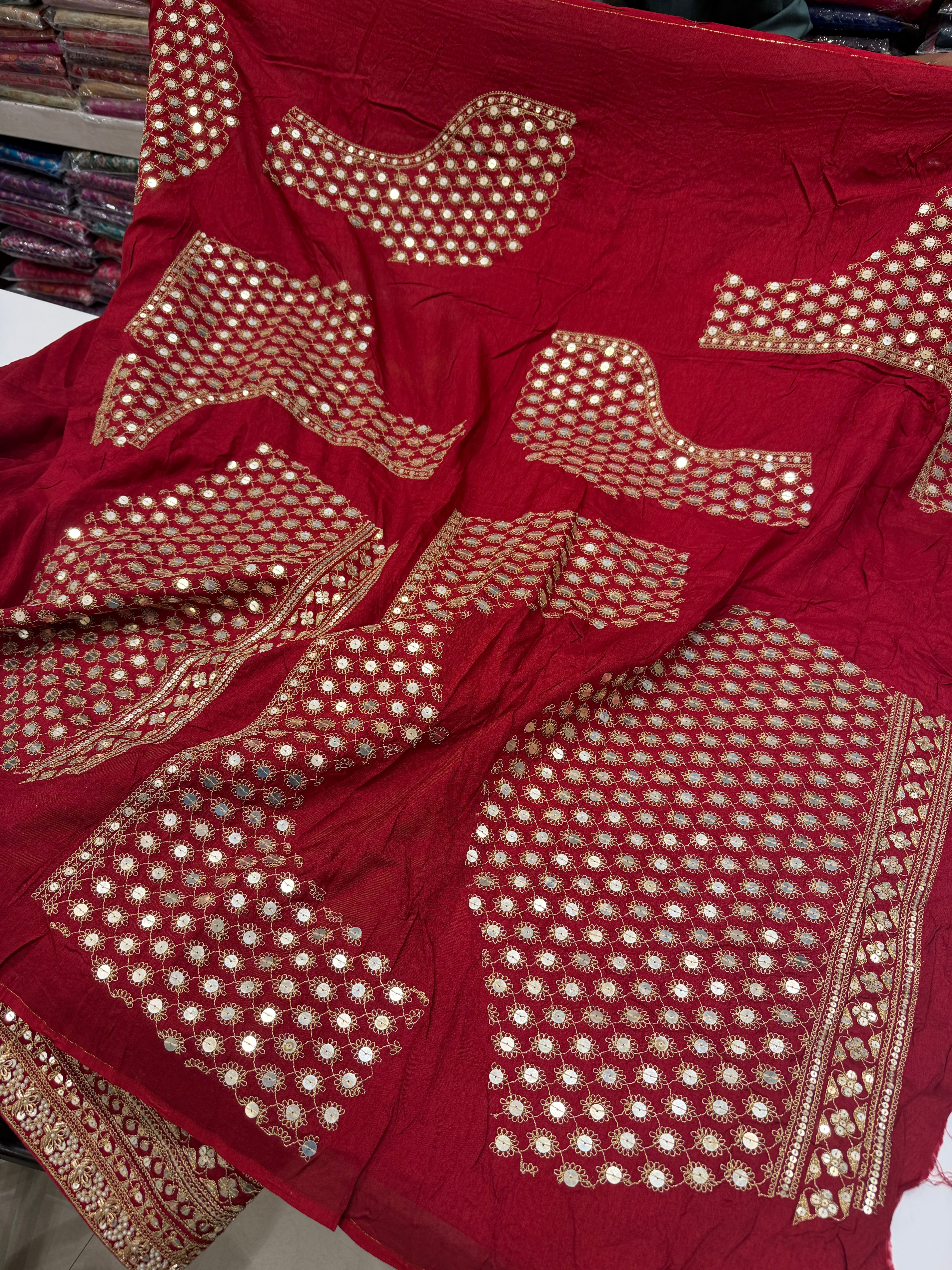 Maroon Pure Silk Sabyasachi Inspired Marodi Sequin Jaal Pallu Saree