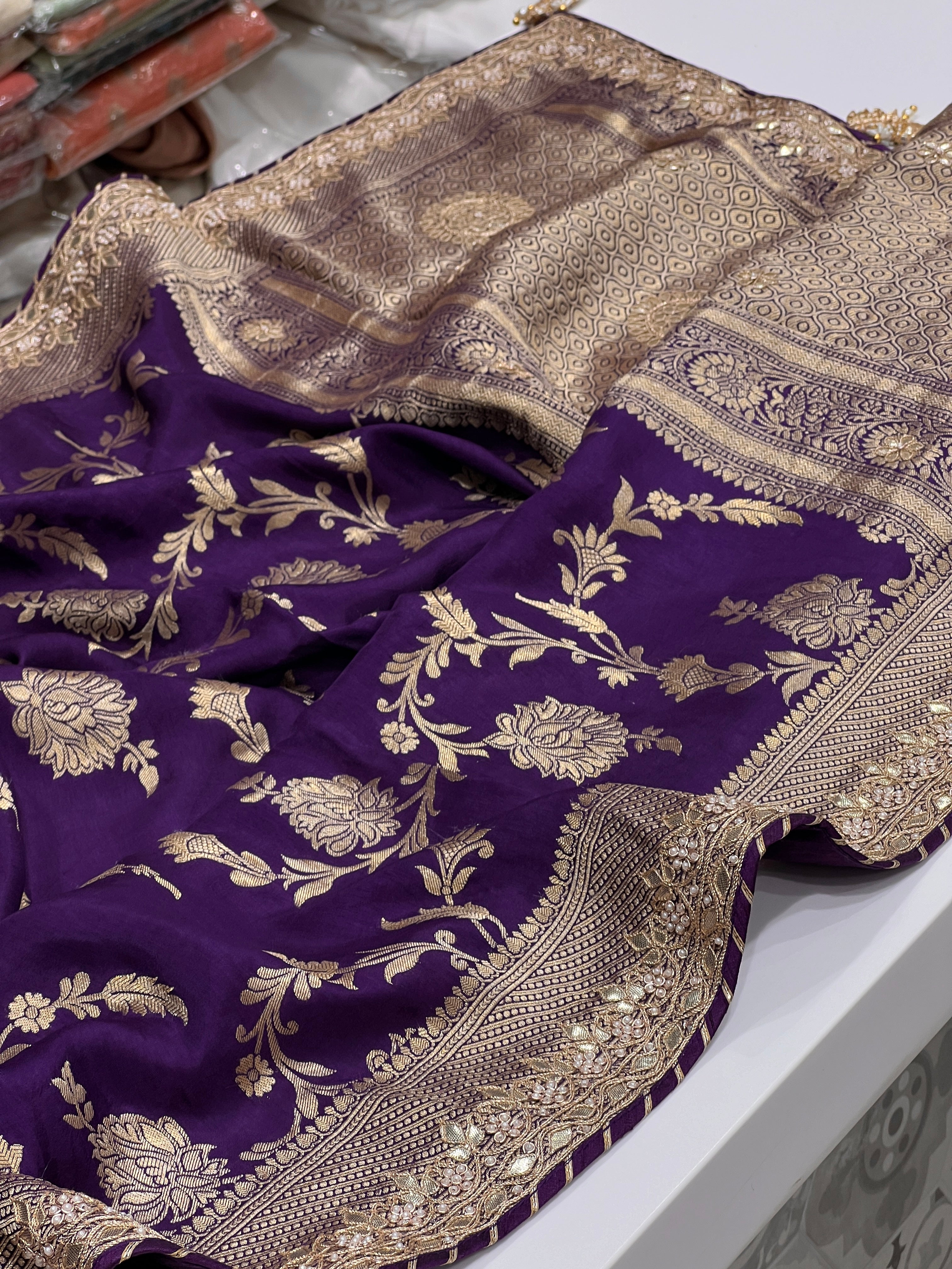 Purple Banarasi Gotapatti Saree