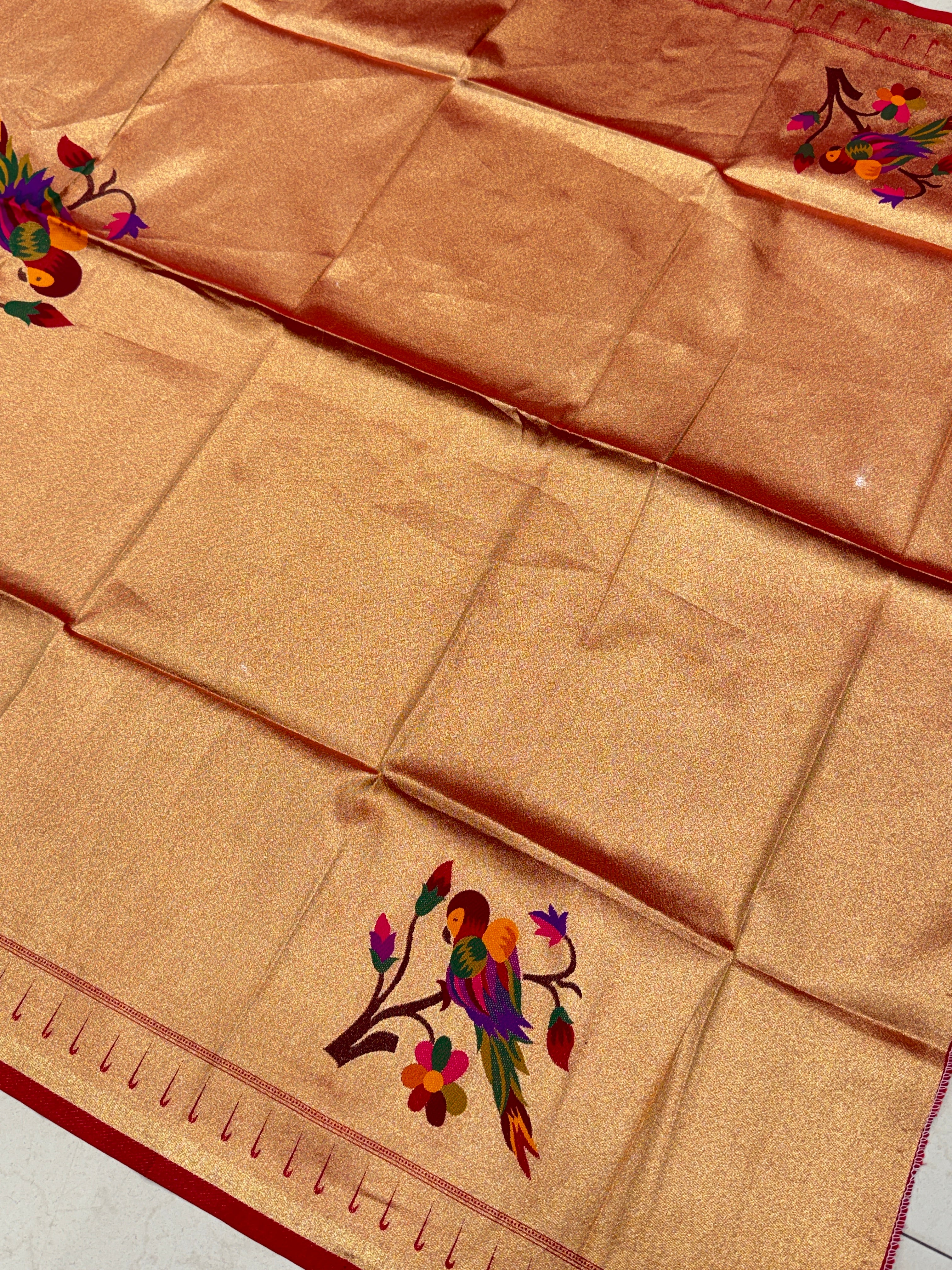 Tissue Paithani Blouse Piece Parrot Motif