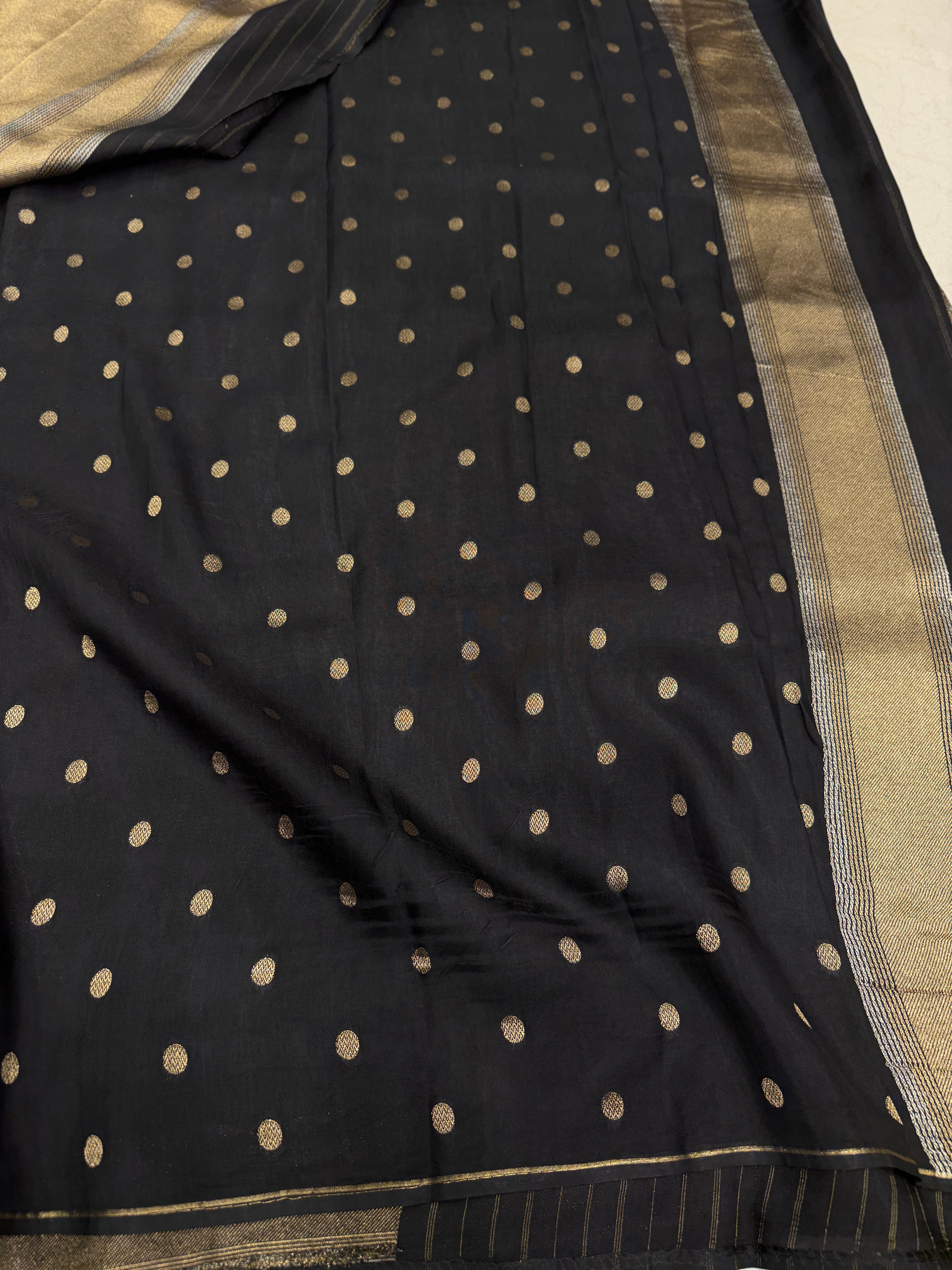 Black Contemporary Banarasi Football Inspired Munga Silk Saree
