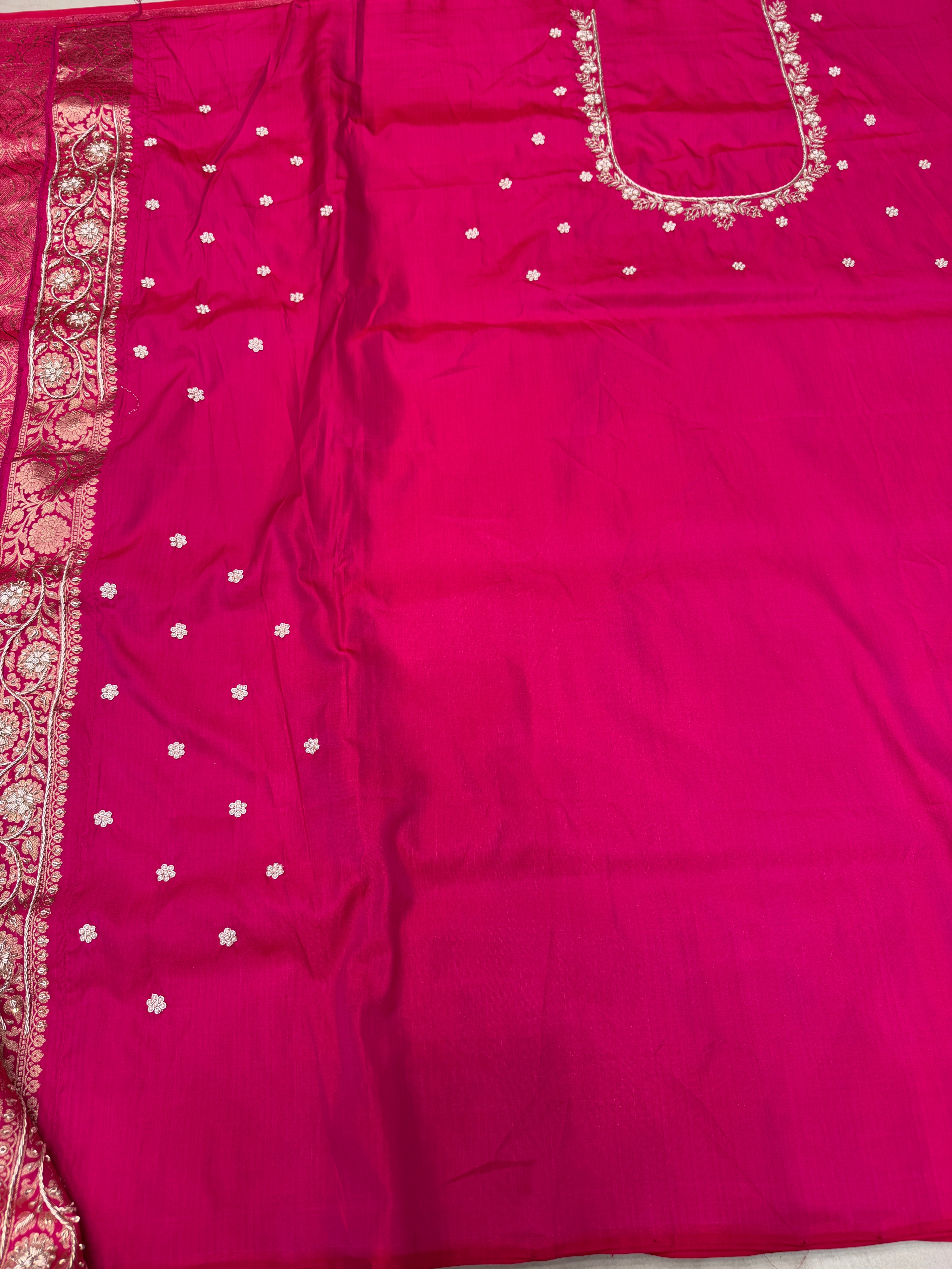 Jhanvi Kapoor Raw Mango Inspired Handloom Banarasi Katan Silk Zardosi Hand Embroidery Saree