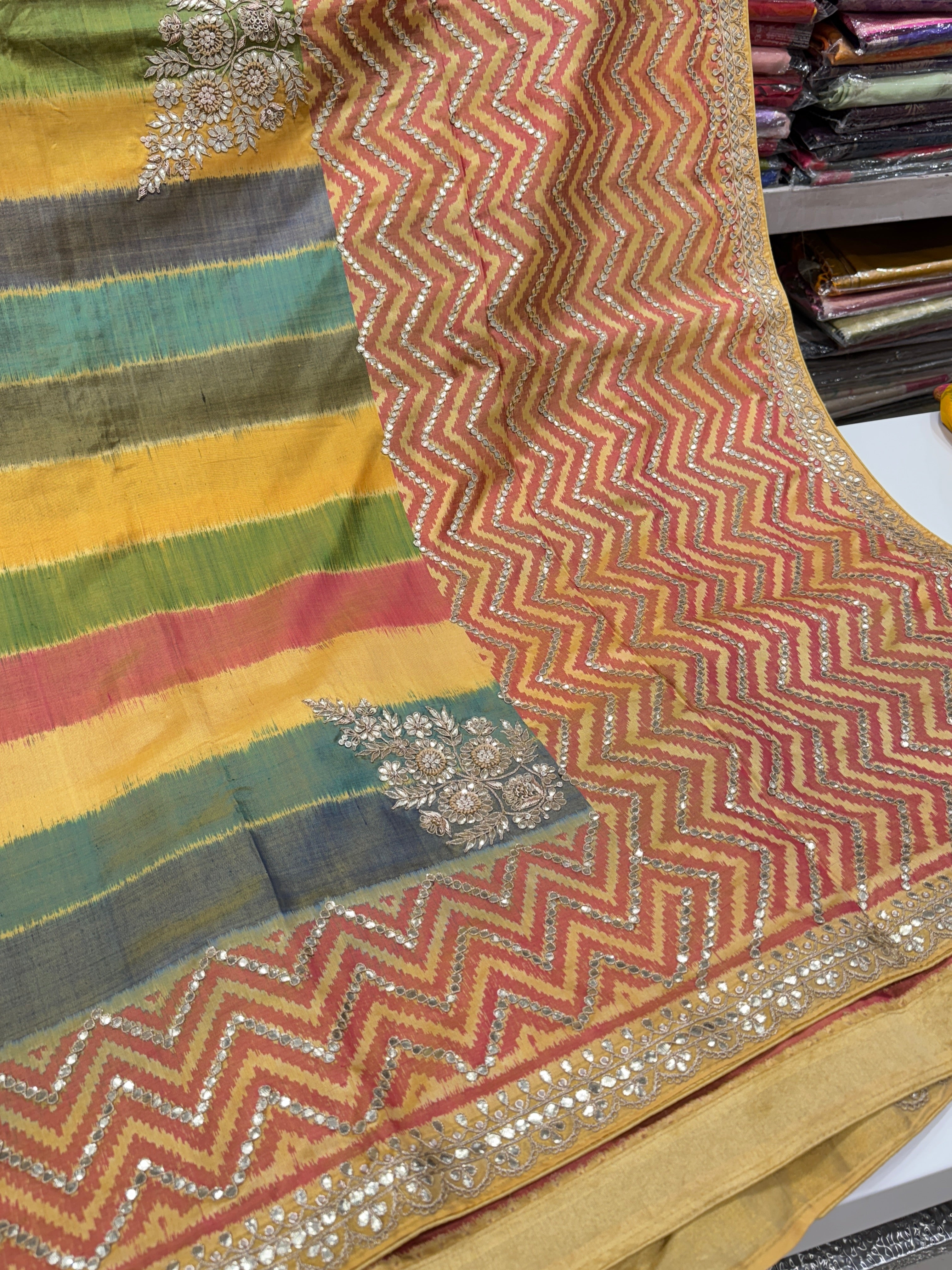 Contemporary Patola Gotapatti Saree