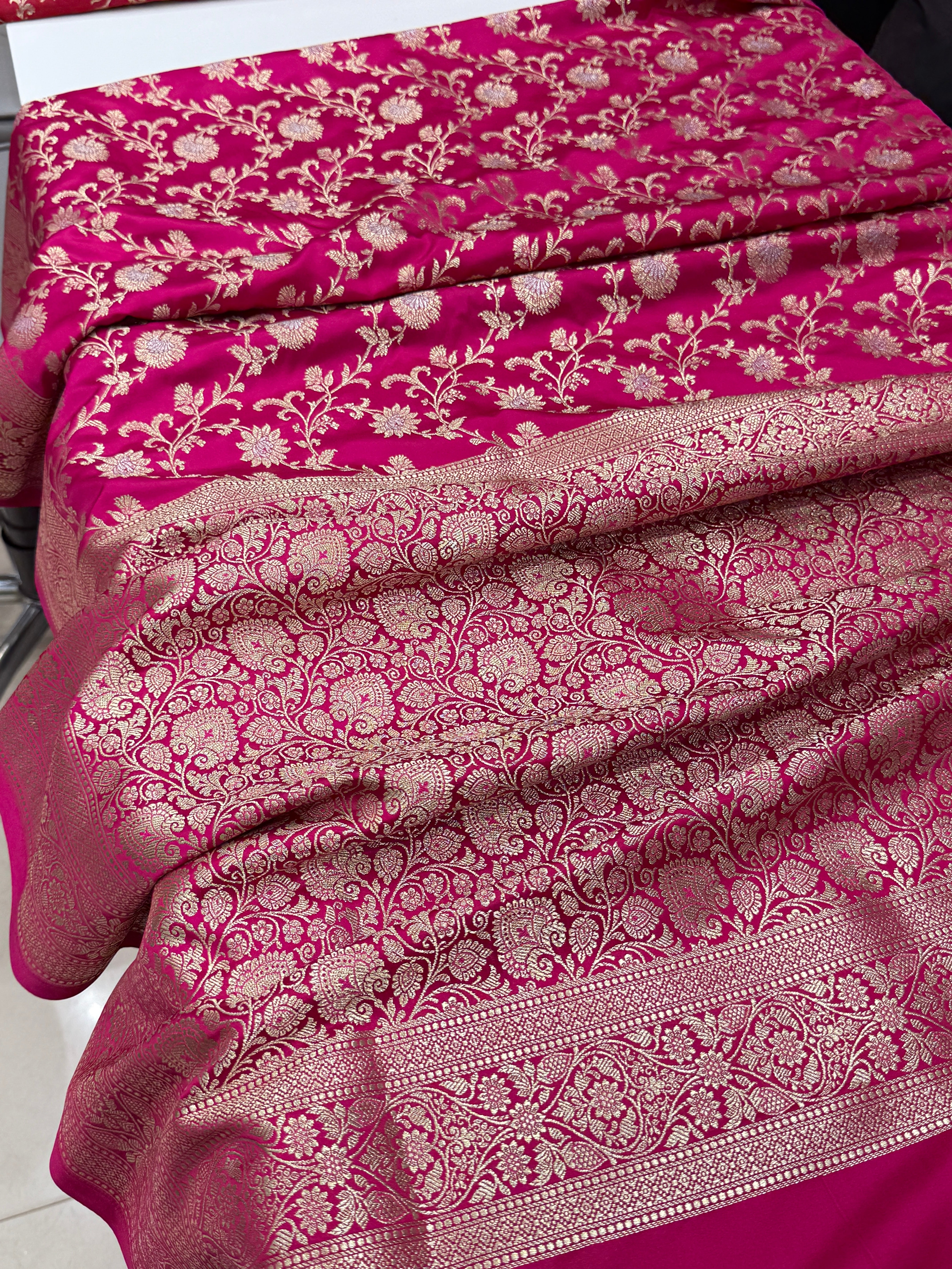 Rani Banarasi Silk Small Jaal Saree