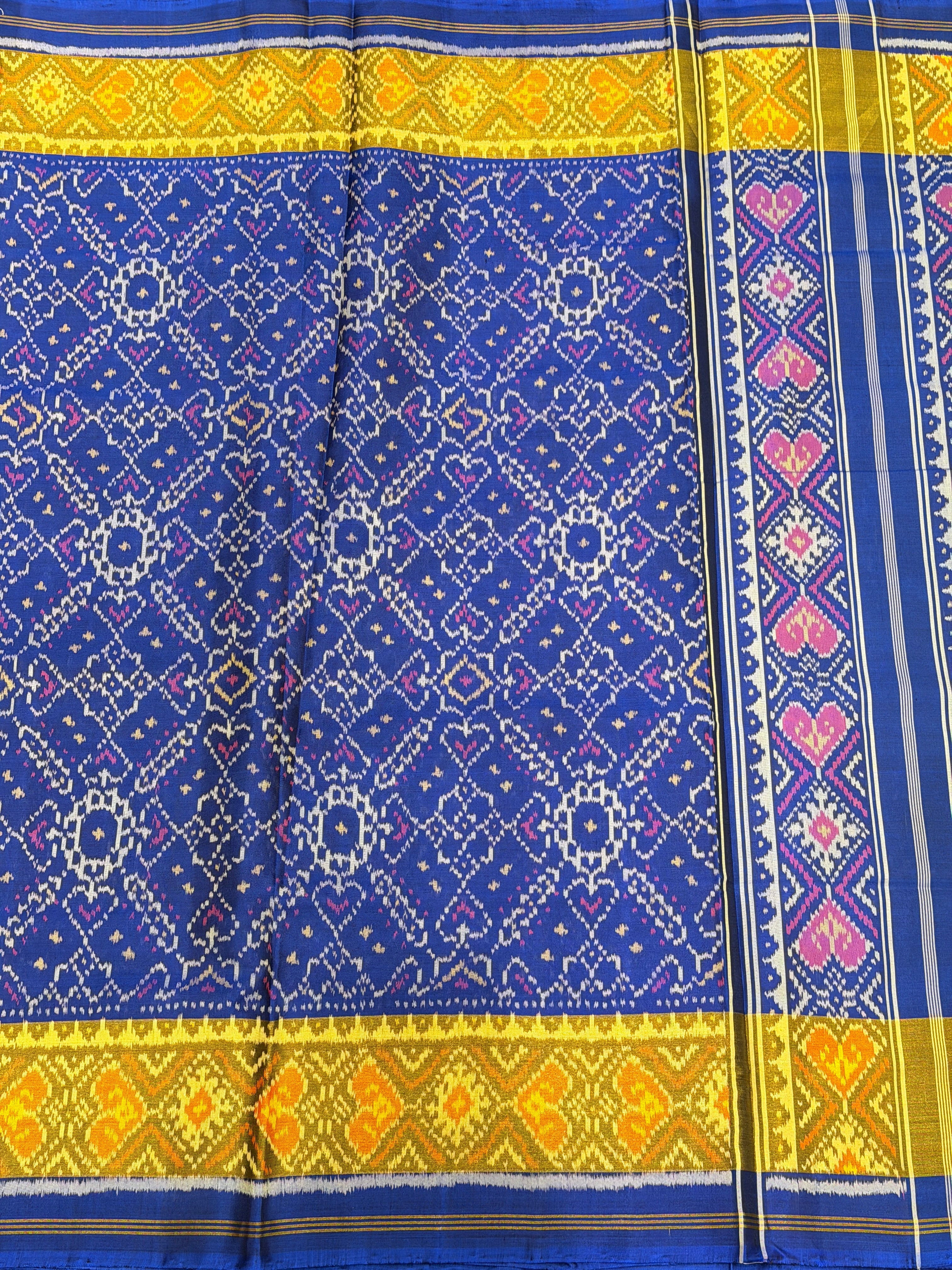 Blue Manek Chowk Pure Silk Patan Patola Handloom Saree