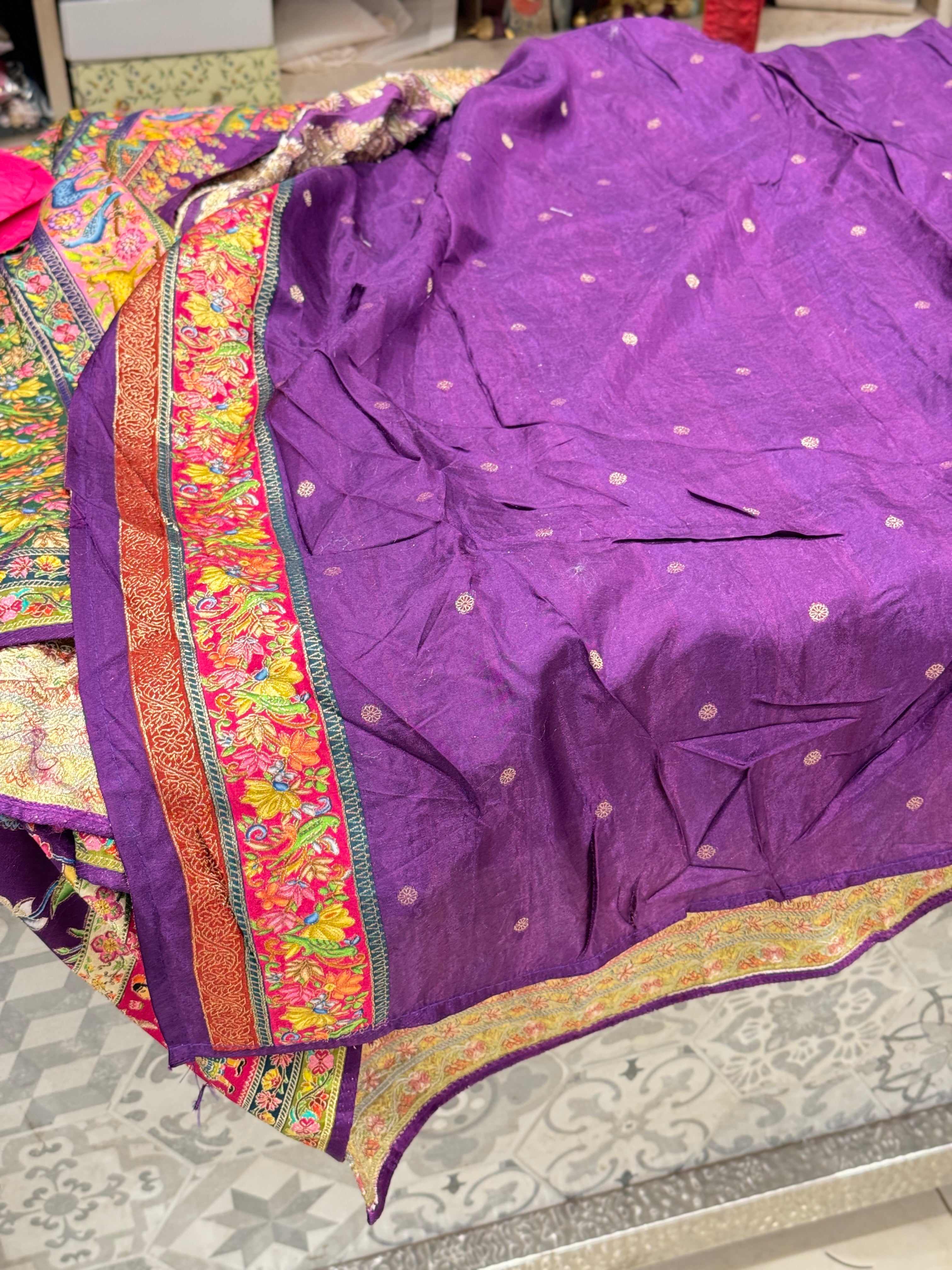 Purple Pashmina Style Silk Saree