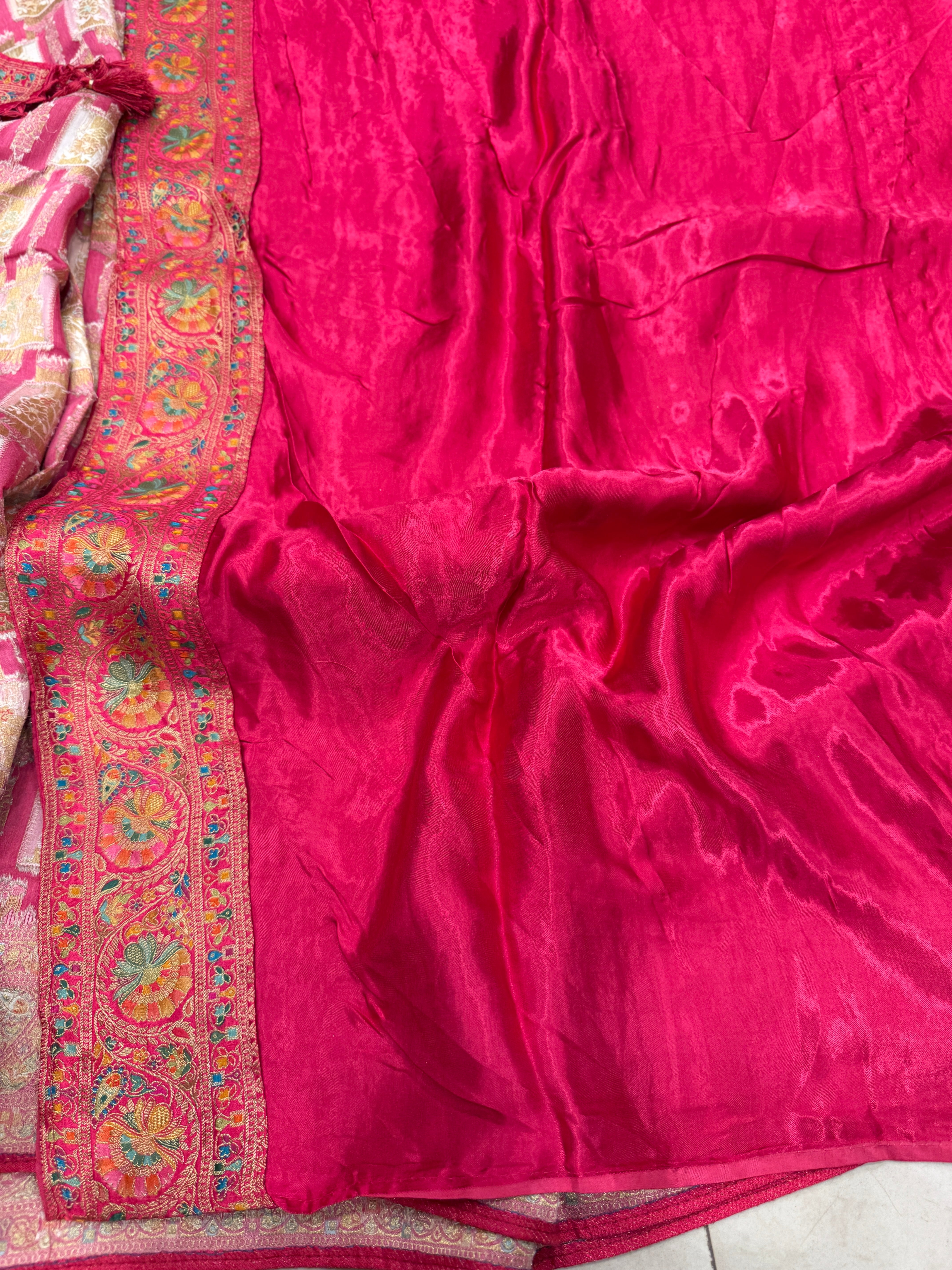 Rani Banarasi Modal Satin Rangkat Saree