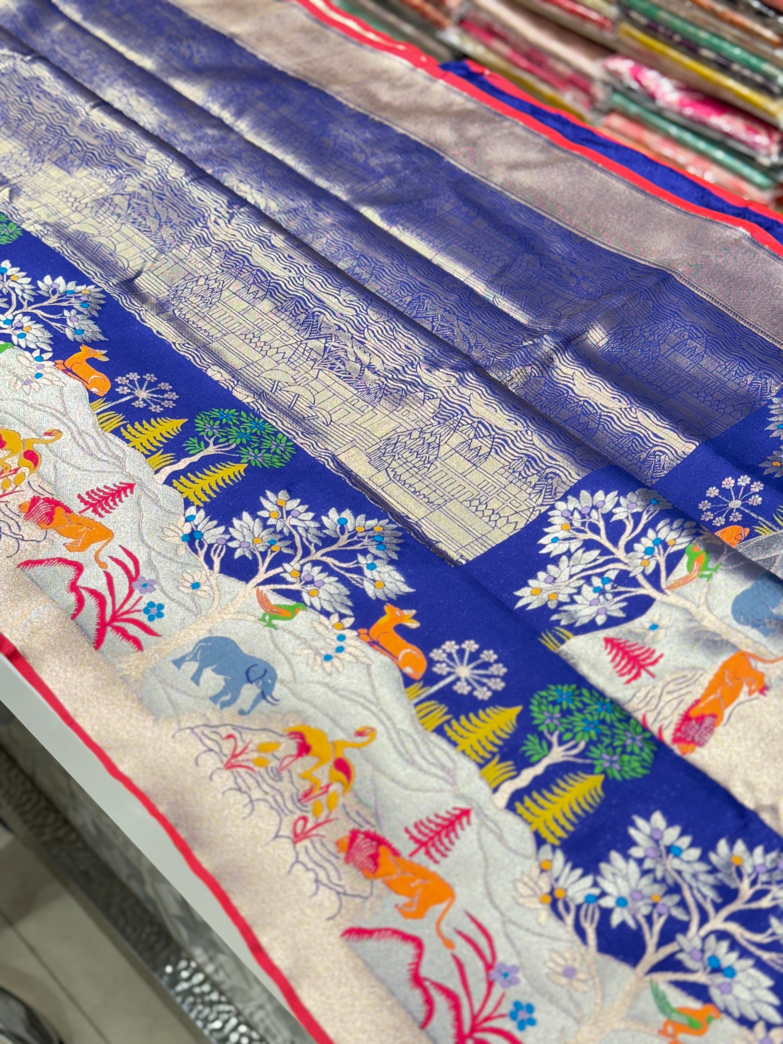 Royal Blue Banarasi Ganga Ghat x Shikara Saree