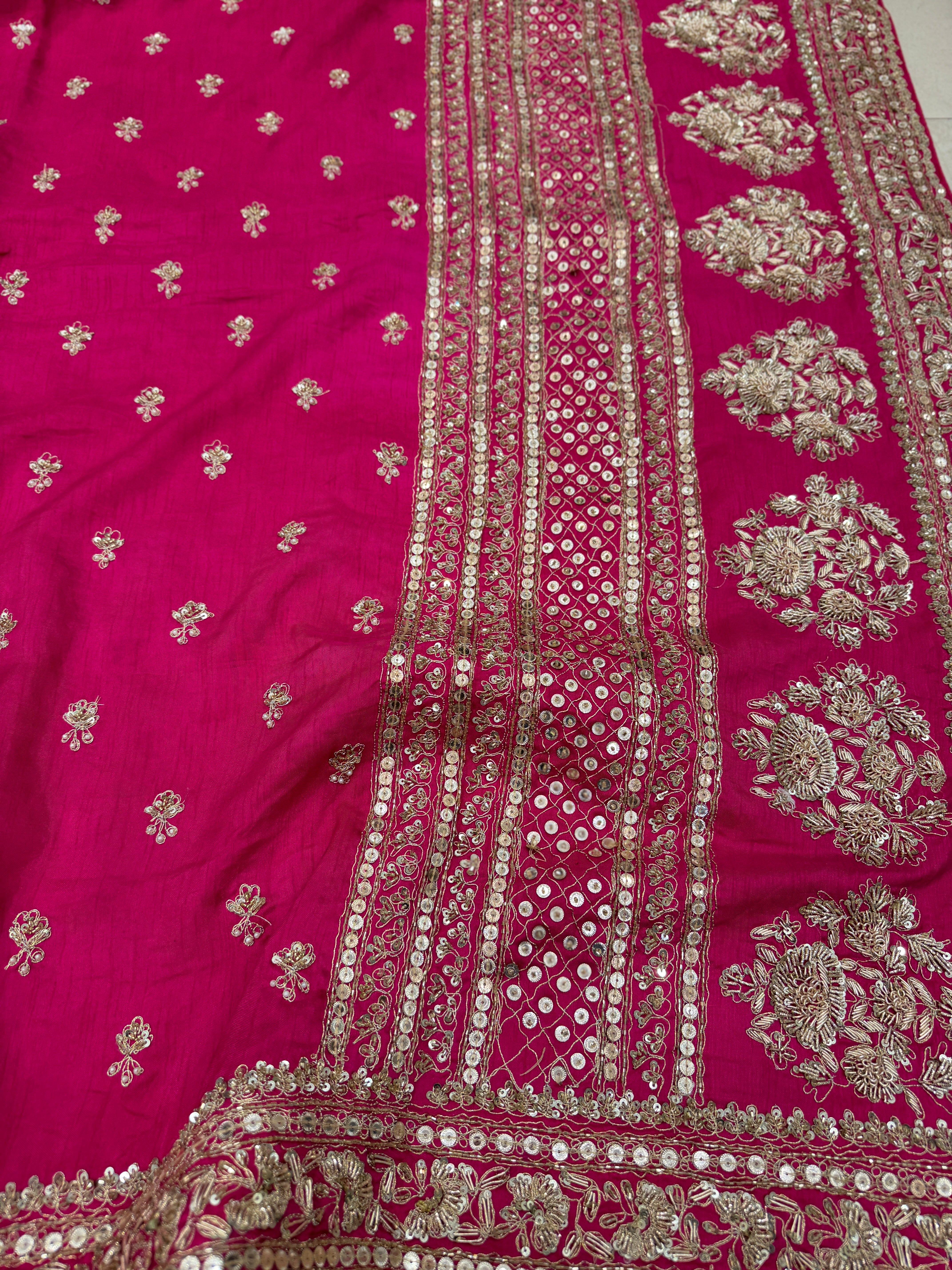 Rani Sabyasachi Inspired Marodi Embroidery Pure Silk Butti Saree